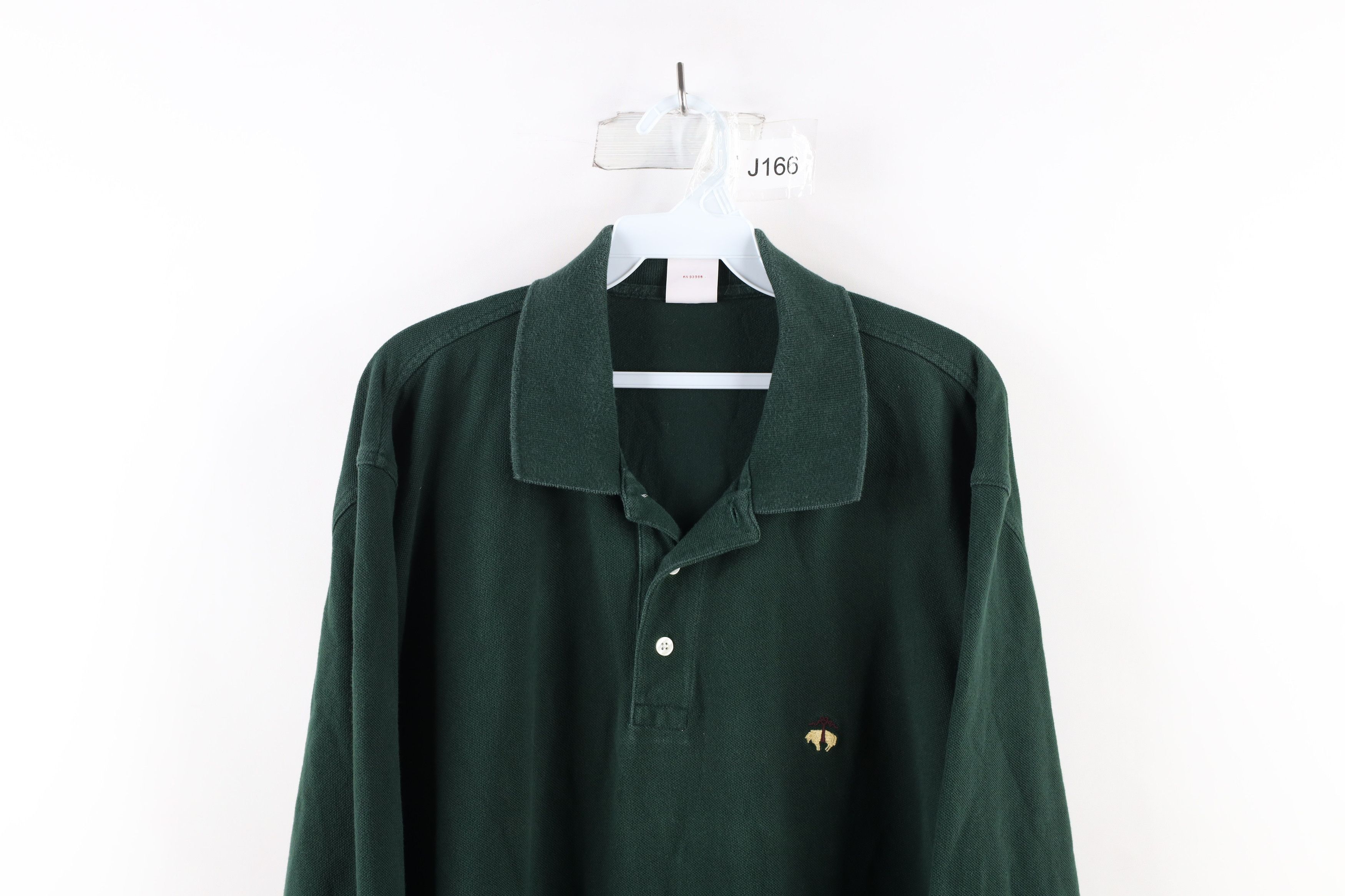 Brooks Brothers Vintage Brooks Brothers Long Sleeve Rugby Polo Shirt Green Size US XL / EU 56 / 4 - 2 Thumbnail