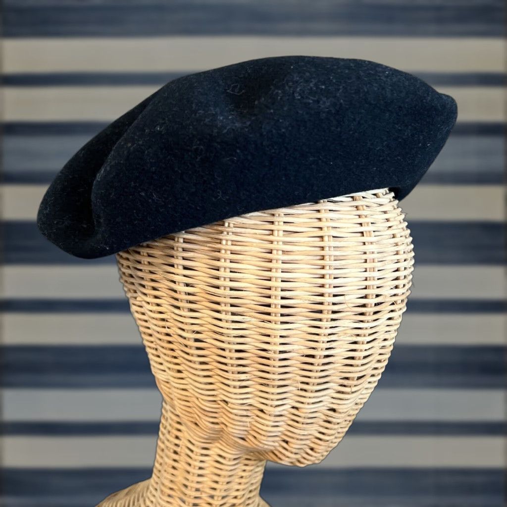 Vintage VINTAGE Berrion Beret Black Wool 58 - 10 Women's Fall Winter Size ONE SIZE - 1 Thumbnail