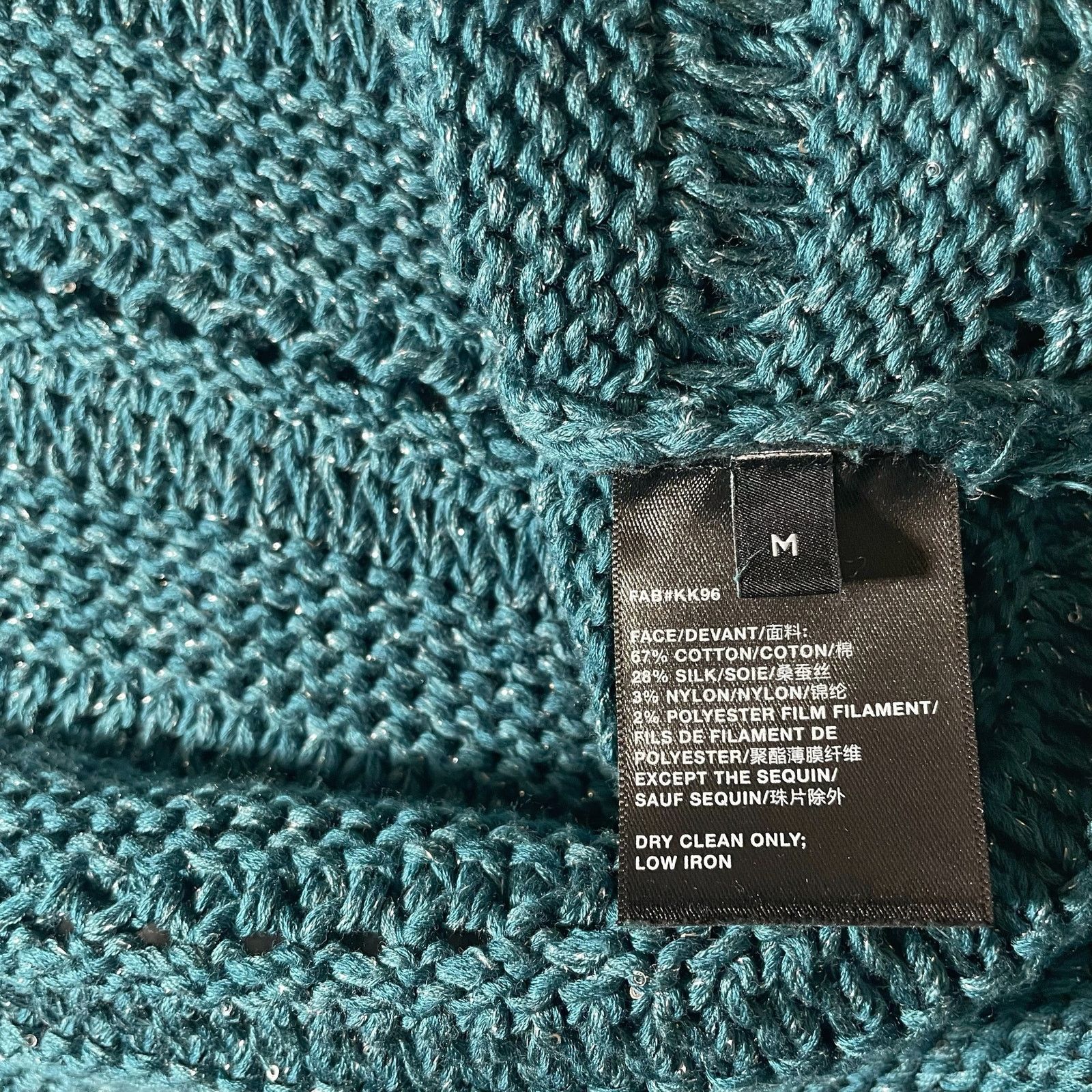 Lafayette 148 Lafayette 148 Knit Top Bateau Neck Cotton Silk Teal Medium Size M / US 6-8 / IT 42-44 - 6 Thumbnail