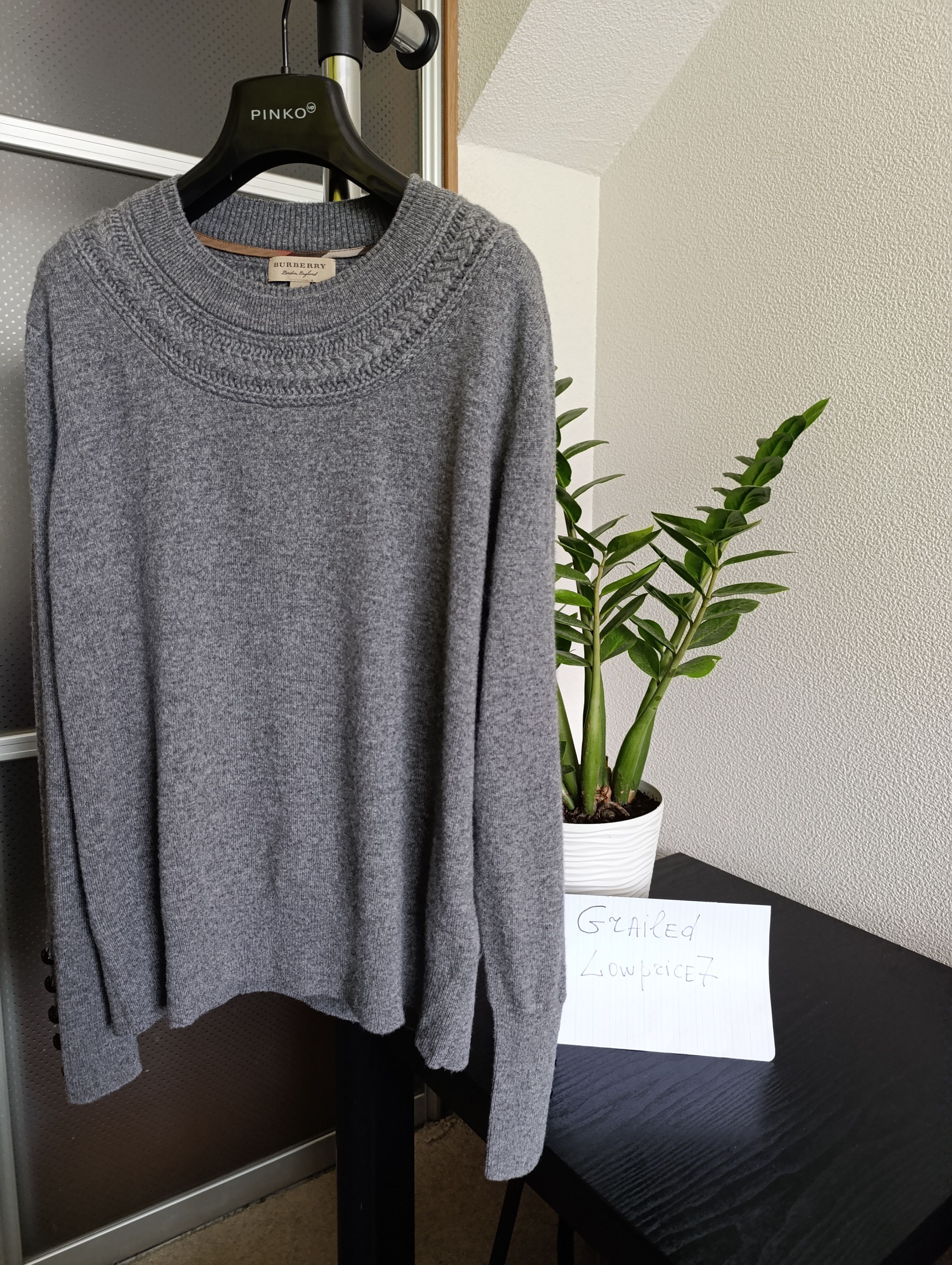 Burberry BURBERRY WOMENS CABLE KNIT YORK CASHMERE SWEATER Size L / US 10 / IT 46 - 4 Thumbnail