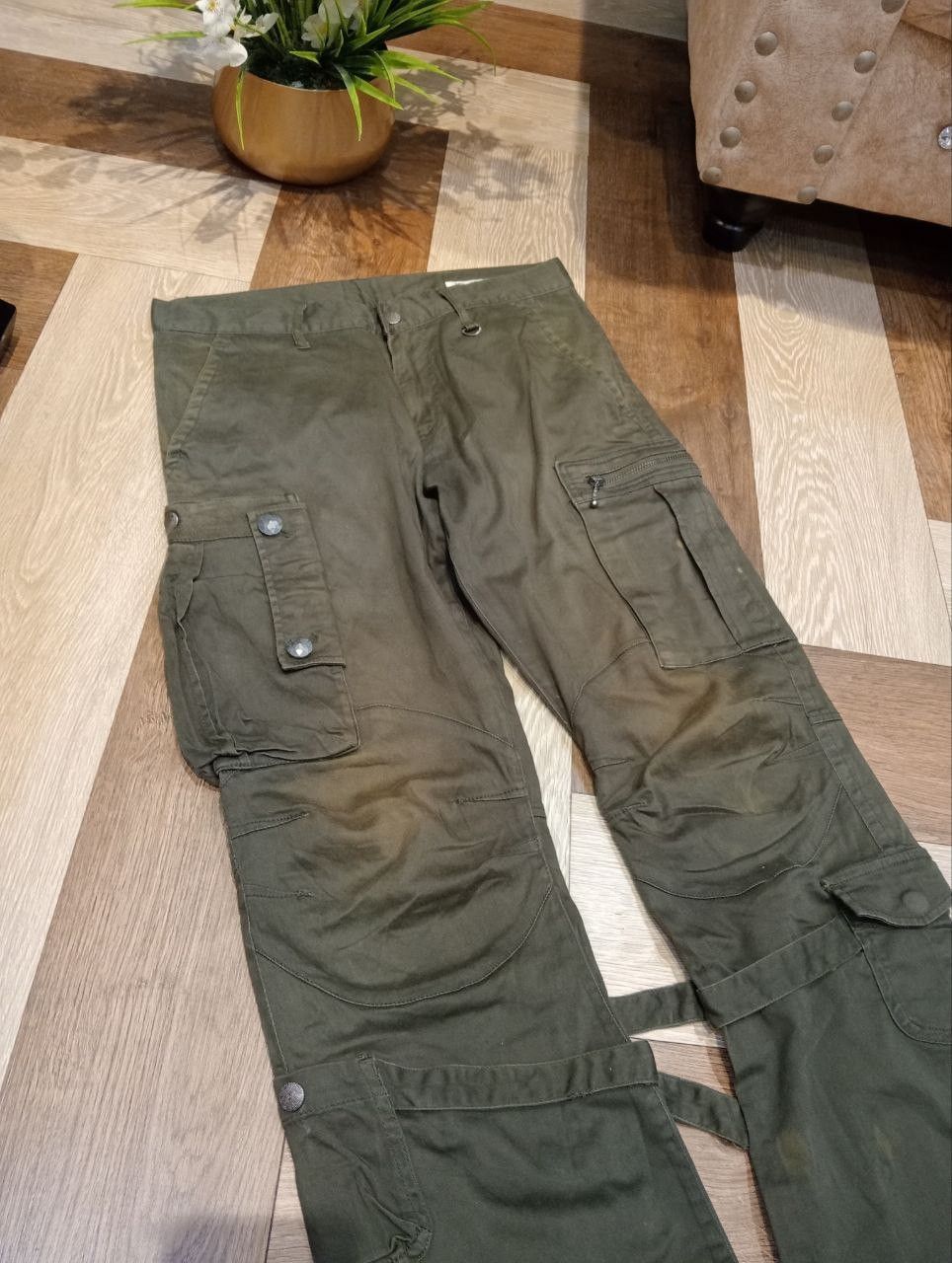 semanticdesign SEMANTIC DESIGN FADED GREEN BANDAGE PANTS Size US 31 - 4 Thumbnail