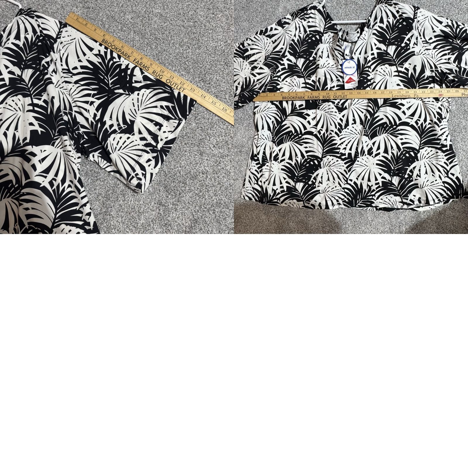 Vintage SwimsuitsForAll Swim Shirt Plus 30/32 Boho Palm Tropical Print Cover Up Beach Swimsuit Beachwear Womens Size 4XL / US 24-26 - 8 Thumbnail