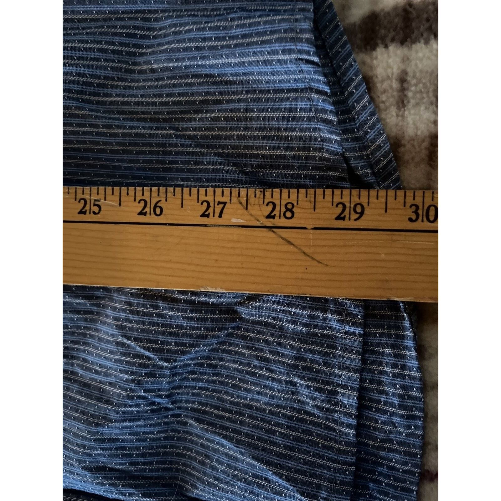 Marc Anthony Marc Anthony Men XL Blue Stripe Button Cotton Slim Fit Shirt Size US XL / EU 56 / 4 - 14 Thumbnail