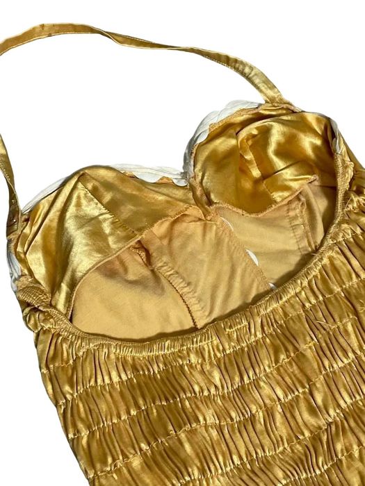 Vintage Vintage 1950s Gold Satin Bathing Suit Minster Swimsuit | Grailed