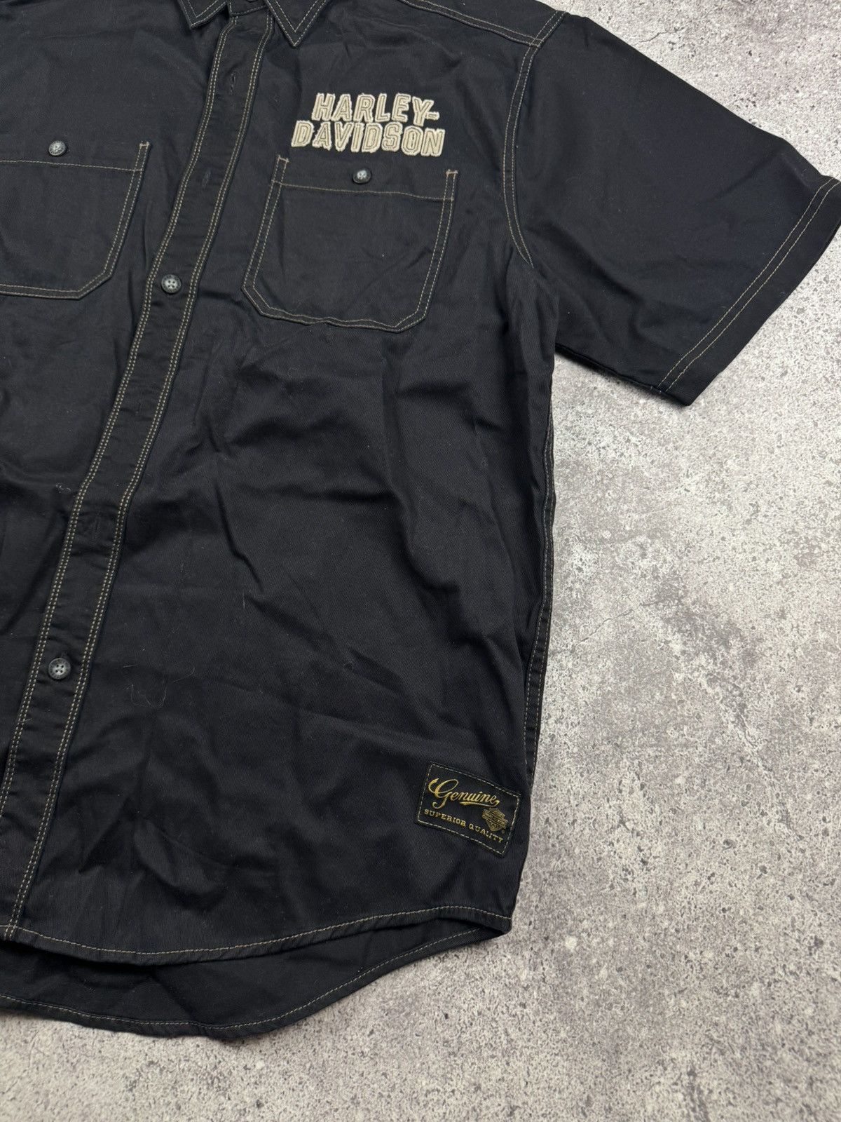 Harley Davidson Rare Vintage Shirt Harley Davidson racing black Eagle pocket Size US L / EU 52-54 / 3 - 4 Thumbnail