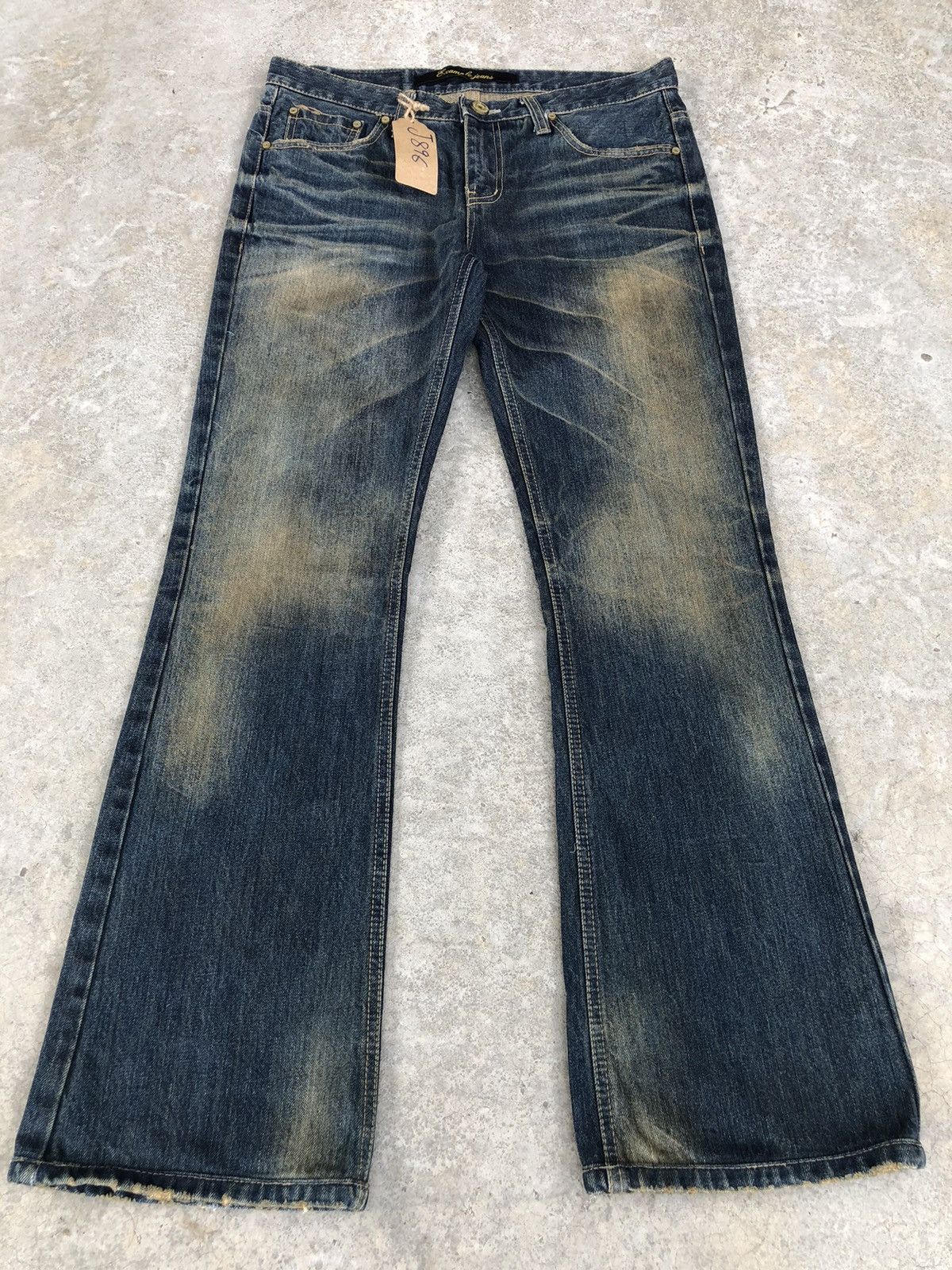 Japanese Brand Japanese Example Flared Jeans Distressed Jeans Mud Wash Size US 32 / EU 48 - 1 Thumbnail