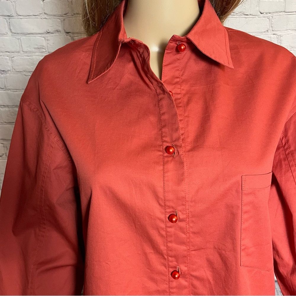 Other NWT New VHNY Red Cotton Button Down Shirt Size M Size M / US 6-8 / IT 42-44 - 3 Thumbnail