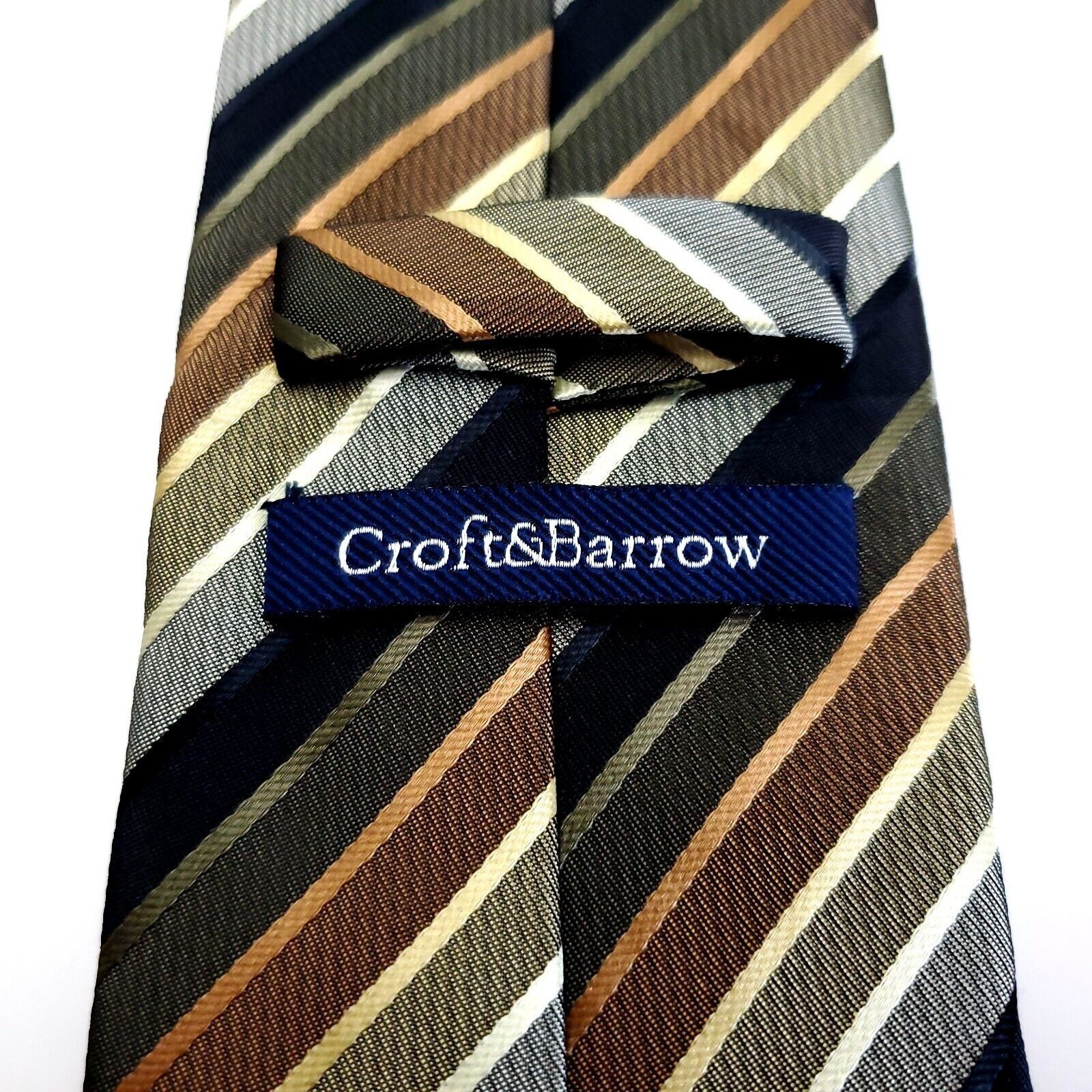 Croft & Barrow Croft & Barrow Polyester Multi-Colored Striped Tie Size ONE SIZE - 3 Thumbnail