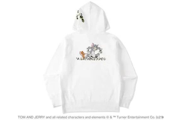 Bape Bape x tom and jerry footprints pullover hoodie White SS21 Size US L / EU 52-54 / 3 - 2 Thumbnail