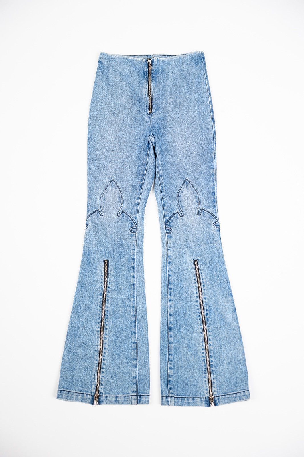 【Chrome Hearts】Flare Knees Damage Denim Chrome Hearts Chrome Hearts Flare Knee Denim Jeans | Grailed