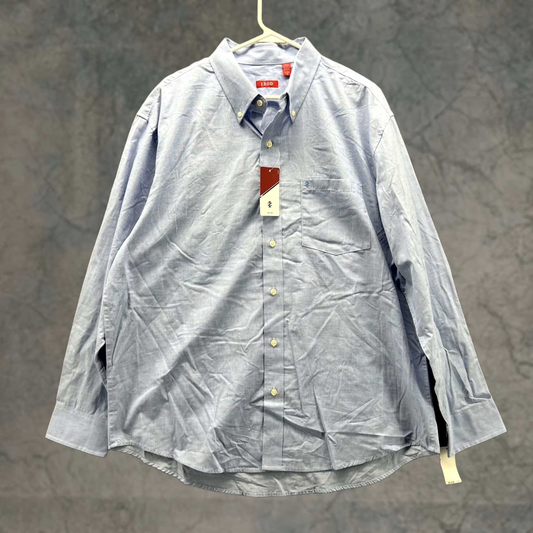 Izod IZOD Shirt Men XL Blue Cotton Button Down Preppy Casual Dress Button-Up 4 Seasons N/A Size US XL / EU 56 / 4 - 1 Thumbnail