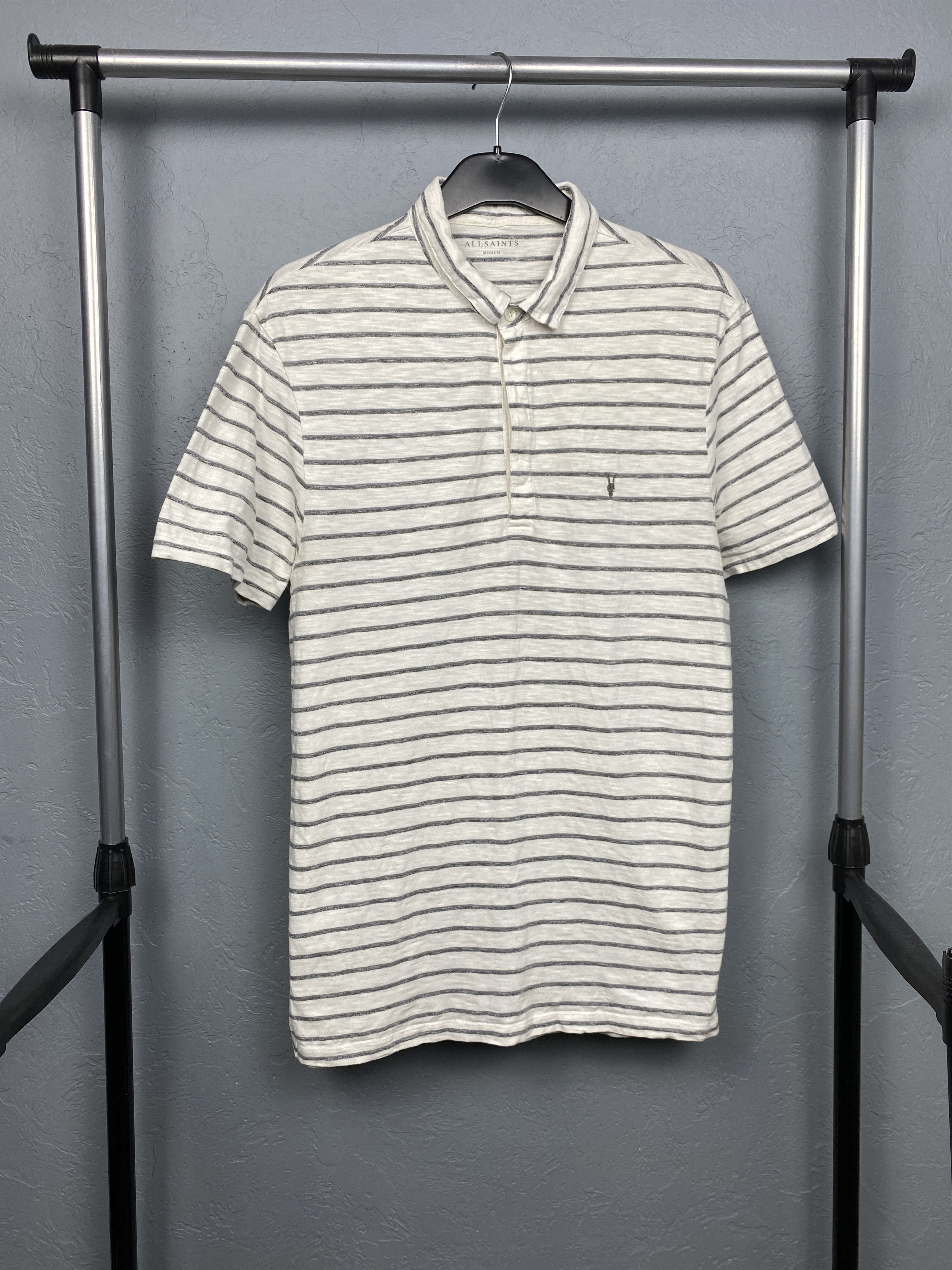 Allsaints Allsaints Vintage Mens Paver Striped Polo Shirt Size US M / EU 48-50 / 2 - 1 Thumbnail