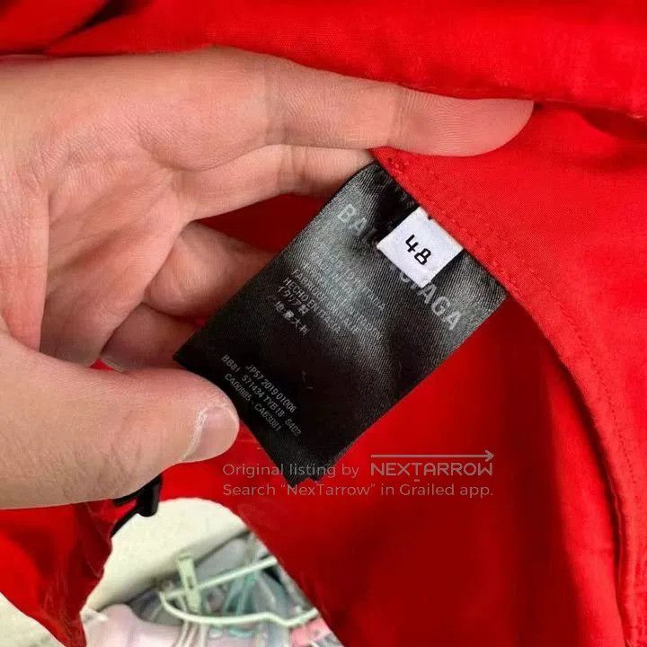 Balenciaga Balenciaga Red White Logo Windbreaker. Size US M / EU 48-50 / 2 - 4 Thumbnail