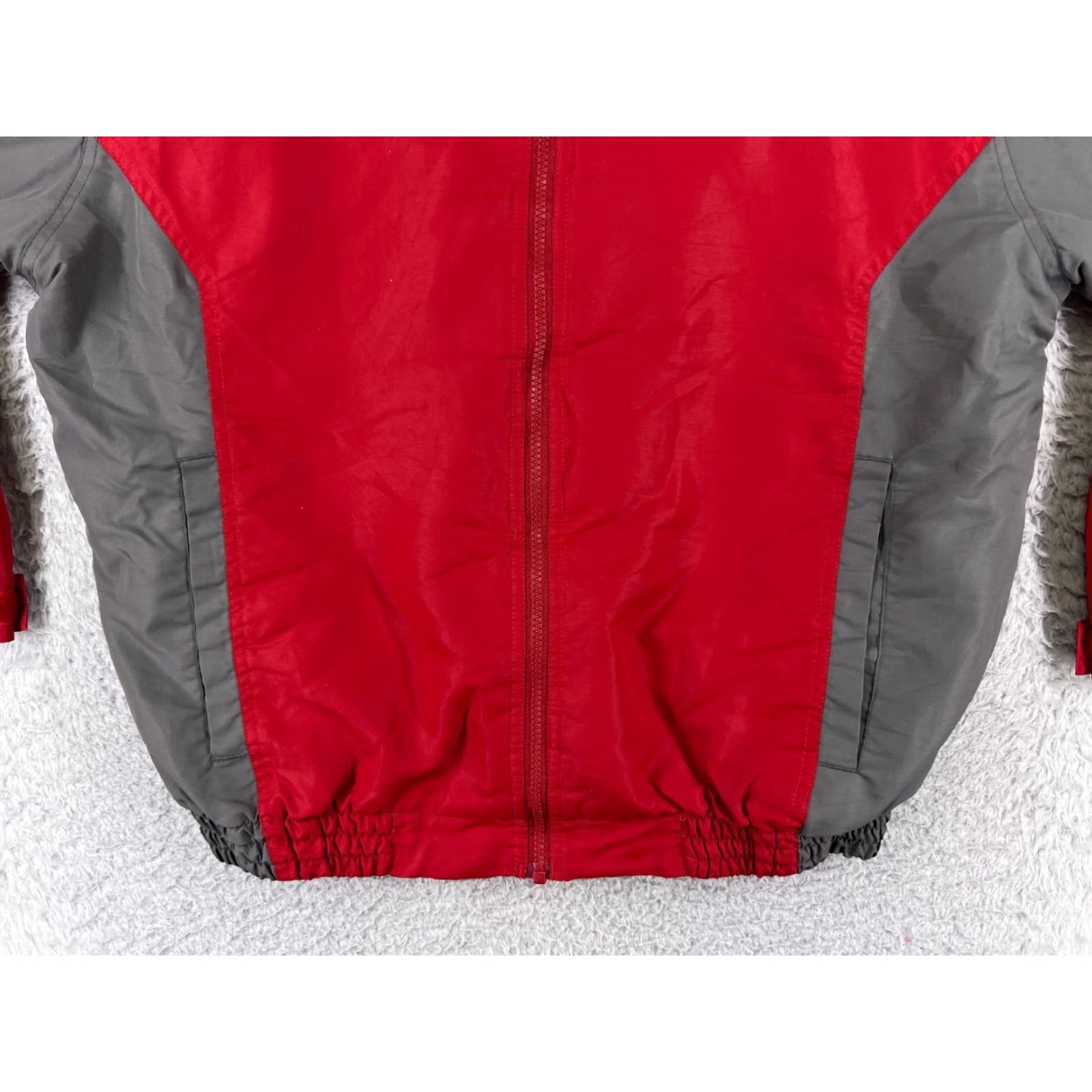 Vintage Cabela's Jacket Mens Medium Red Gray Full Zip Mock Neck Poly Shell Sherpa Lined Size US M / EU 48-50 / 2 - 7 Thumbnail