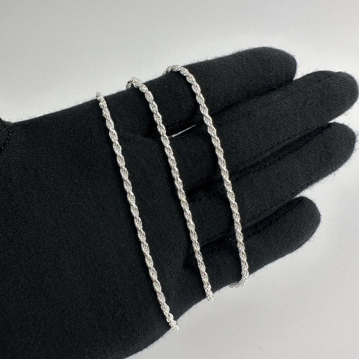 Jewelry Silver Chain Solid .925 Silver Rope Chain 2.5mm 20 Inches Size ONE SIZE - 5 Thumbnail