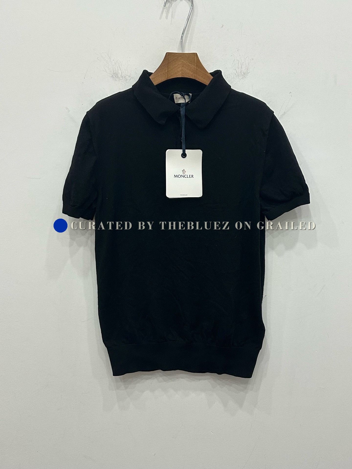 Moncler Moncler Black Knitted Short-Sleeve Polo L Size US L / EU 52-54 / 3 - 1 Thumbnail