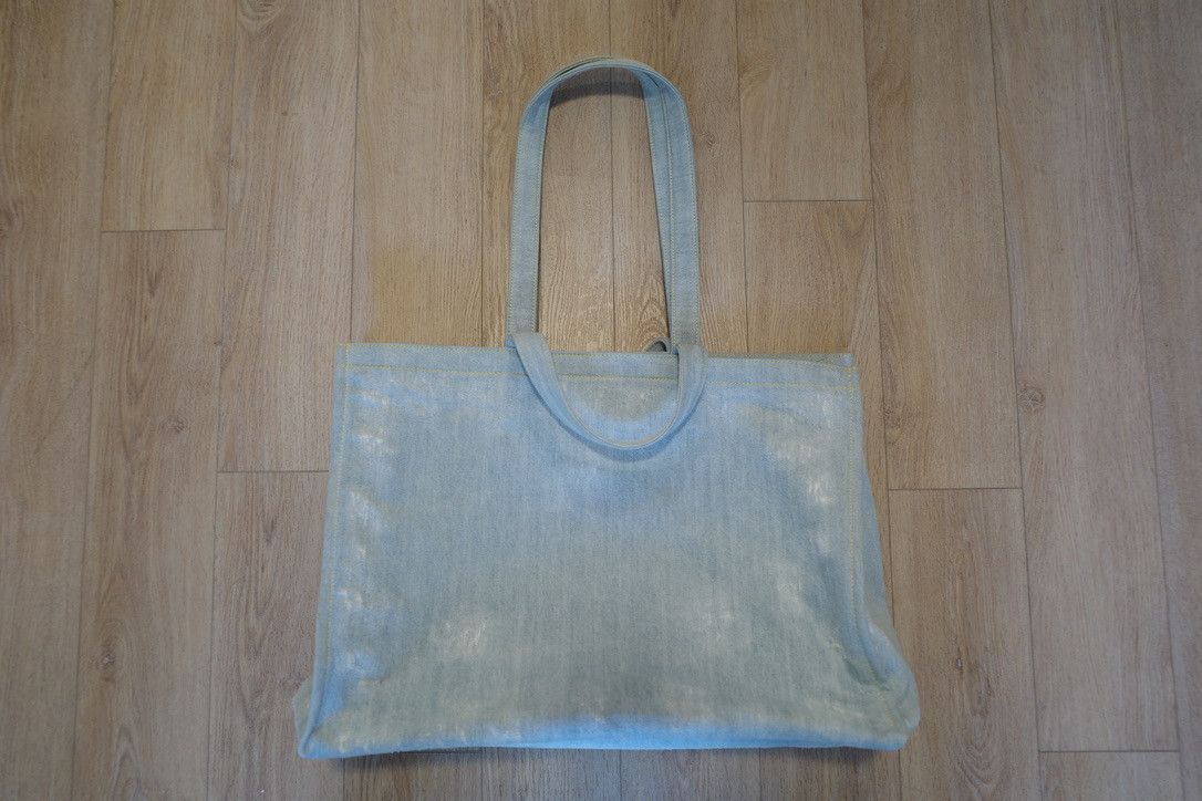 Acne Studios Distressed Denim Logo Shopper Tote Bag Size ONE SIZE - 3 Thumbnail