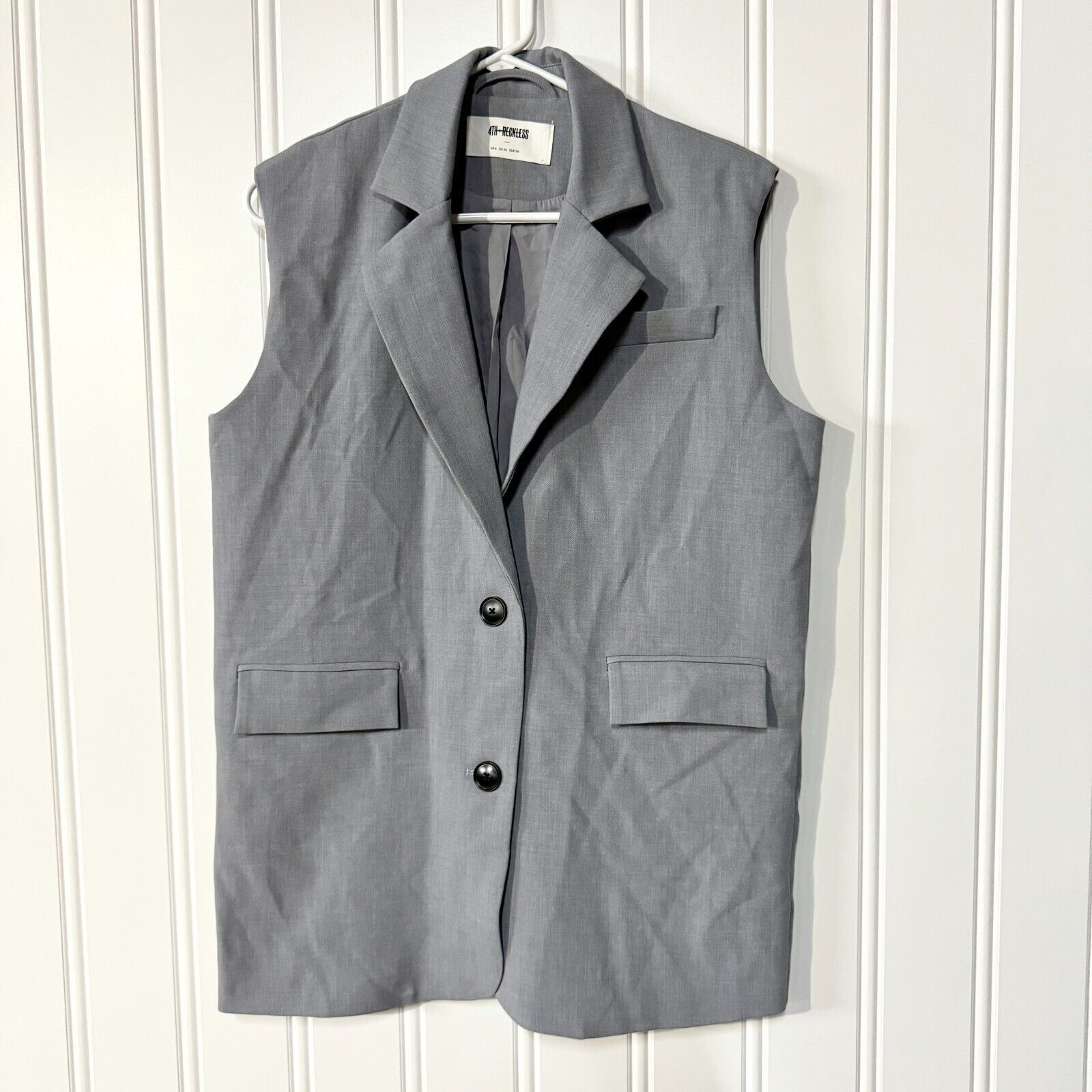 Other 4th + Reckless Vest Single Breasted Sleeveless Padded Sz XS Size XS / US 0-2 / IT 36-38 - 1 Thumbnail