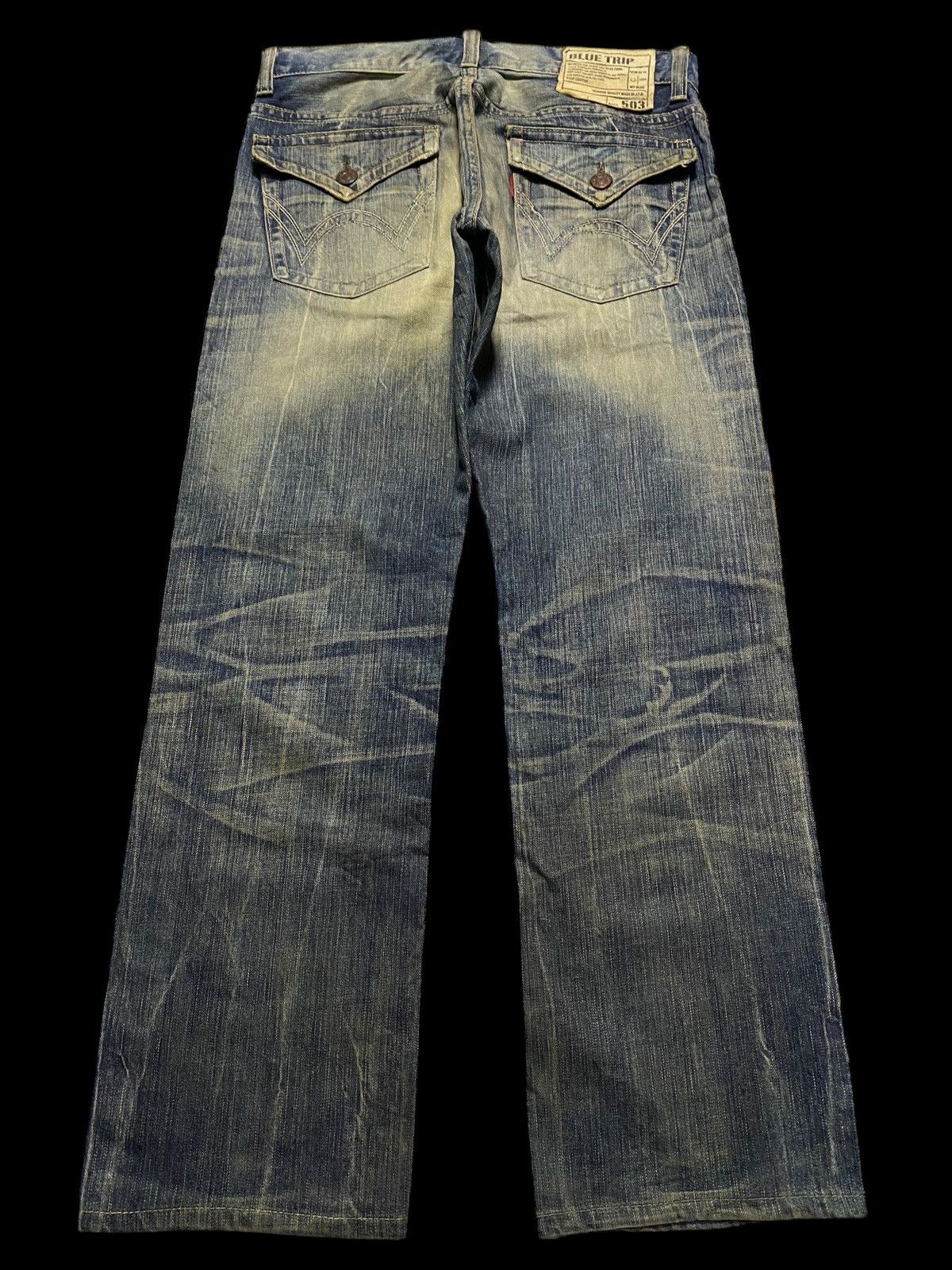 Edwin Vintage Edwin Blue Trip Grunge Distressed Loose Jeans Size US 33 - 2 Thumbnail