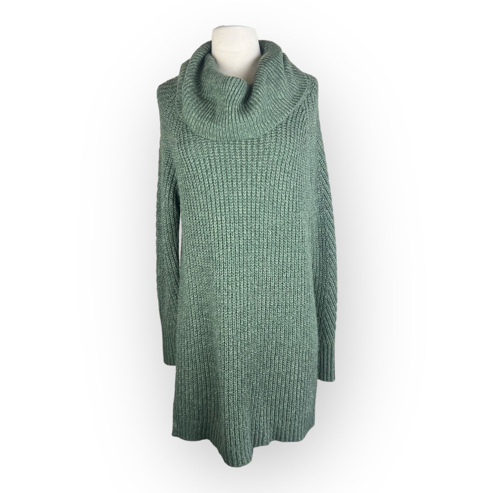 Target Basics A New Day Olive Green Cable Knit Oversize Sweater Size L / US 10 / IT 46 - 2 Thumbnail