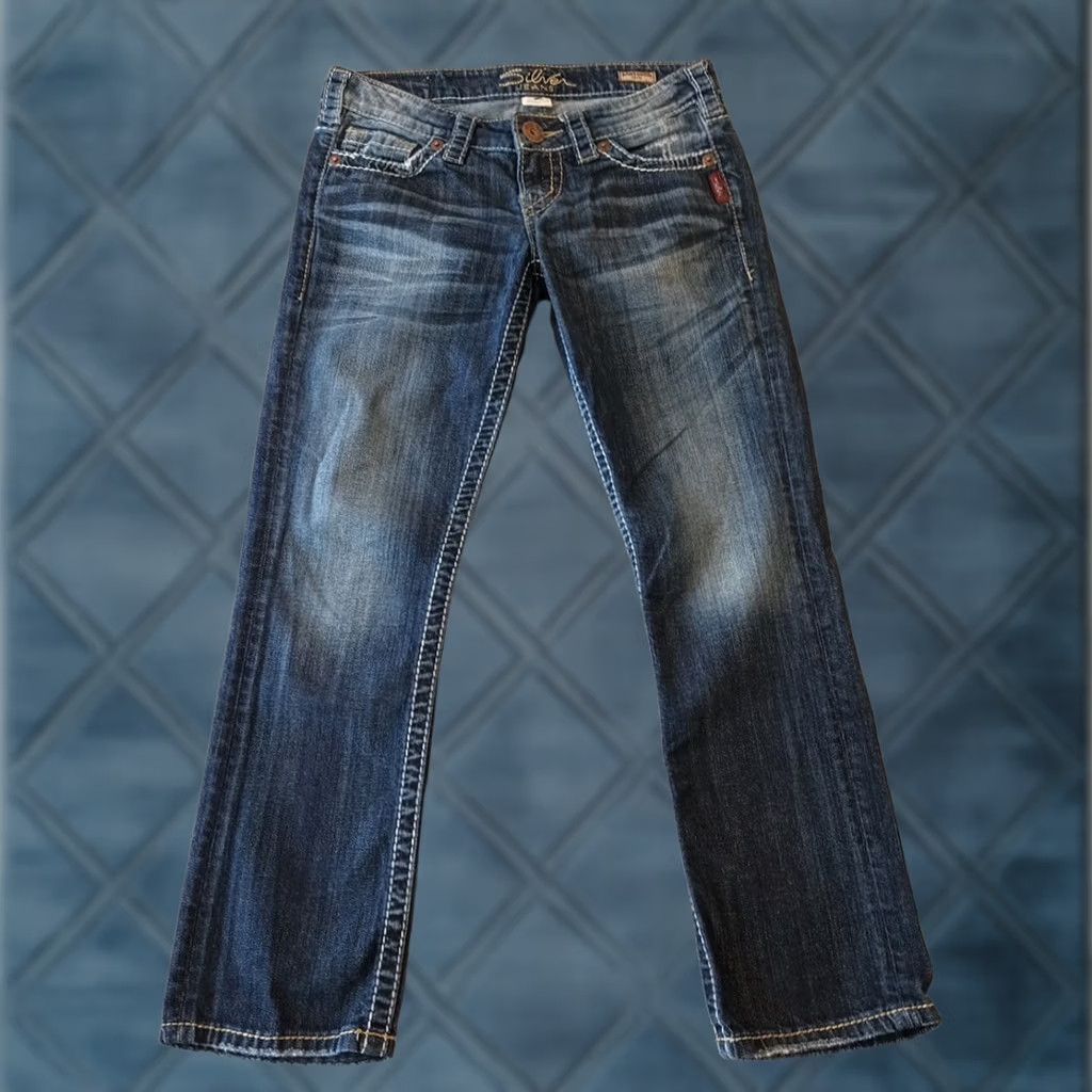 Silver Jeans Co. Silver Jeans Jeans Womens Size 26 Blue Straight Dark Wash 28x26 Low Rise Denim 5-Pocket Regular Mens? Size 26" / US 2 / IT 38 - 1 Thumbnail