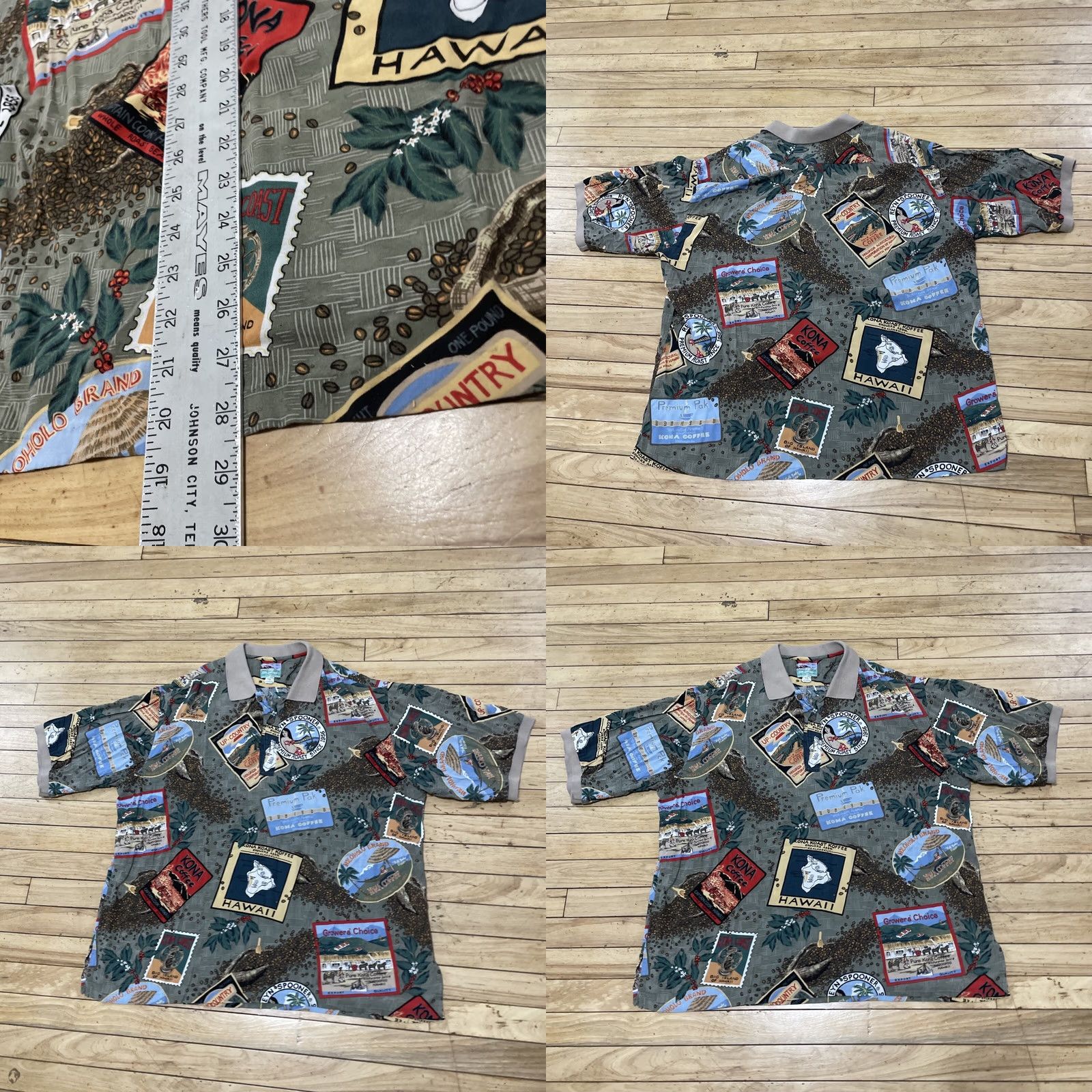 Reyn Spooner REYN SPOONER Polo Shirt Men Xl Hawaiian Coffee Roast Print Vintage Spun Rayon Button-Up Short Sleeve 52 in Chest Brown Size US XL / EU 56 / 4 - 9 Thumbnail