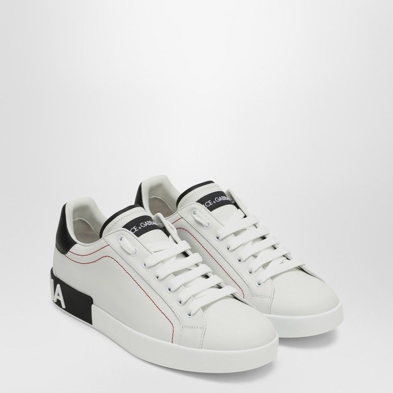 Dolce & Gabbana Dolce&Gabbana Portofino White/Black Leather Sneakers Size US 7 / EU 40 - 1 Thumbnail