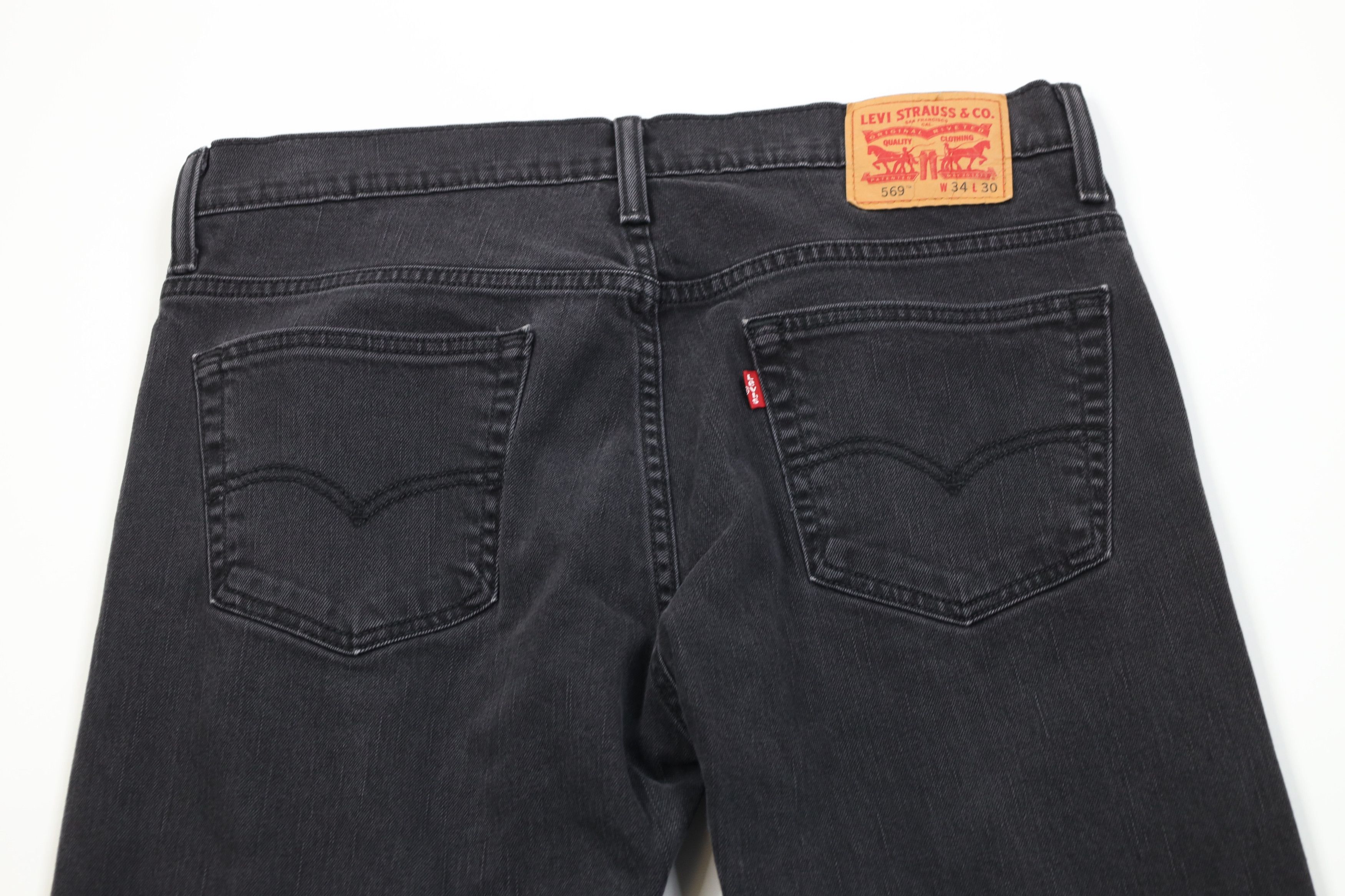 Levi's Vintage Y2K Levis 569 Straight Wide Leg Denim Jeans Black Size US 34 / EU 50 - 10 Thumbnail