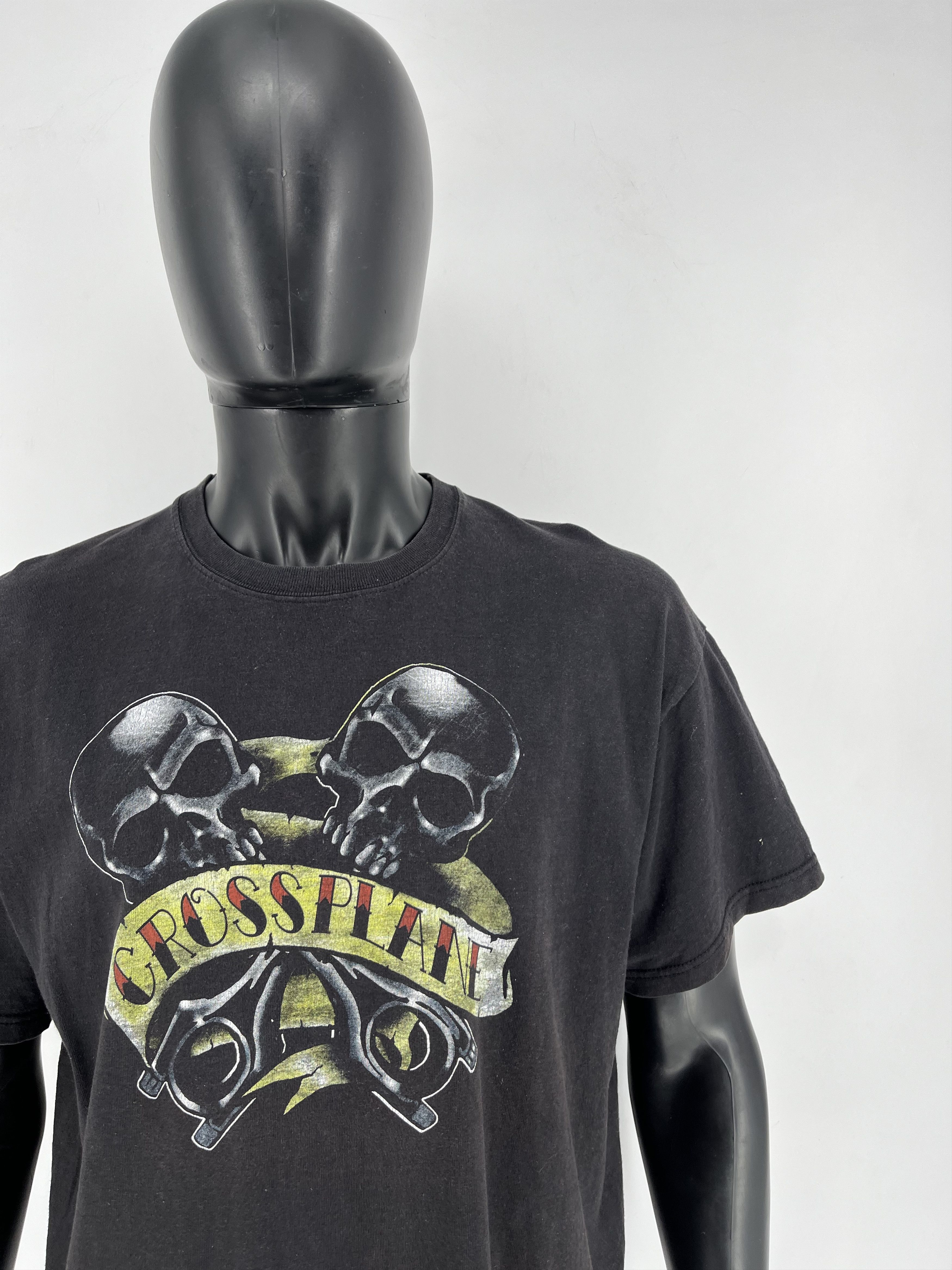Vintage Crossplane Skulls Vintage Y2K Rock Metal Size XL Black Size US XL / EU 56 / 4 - 8 Thumbnail
