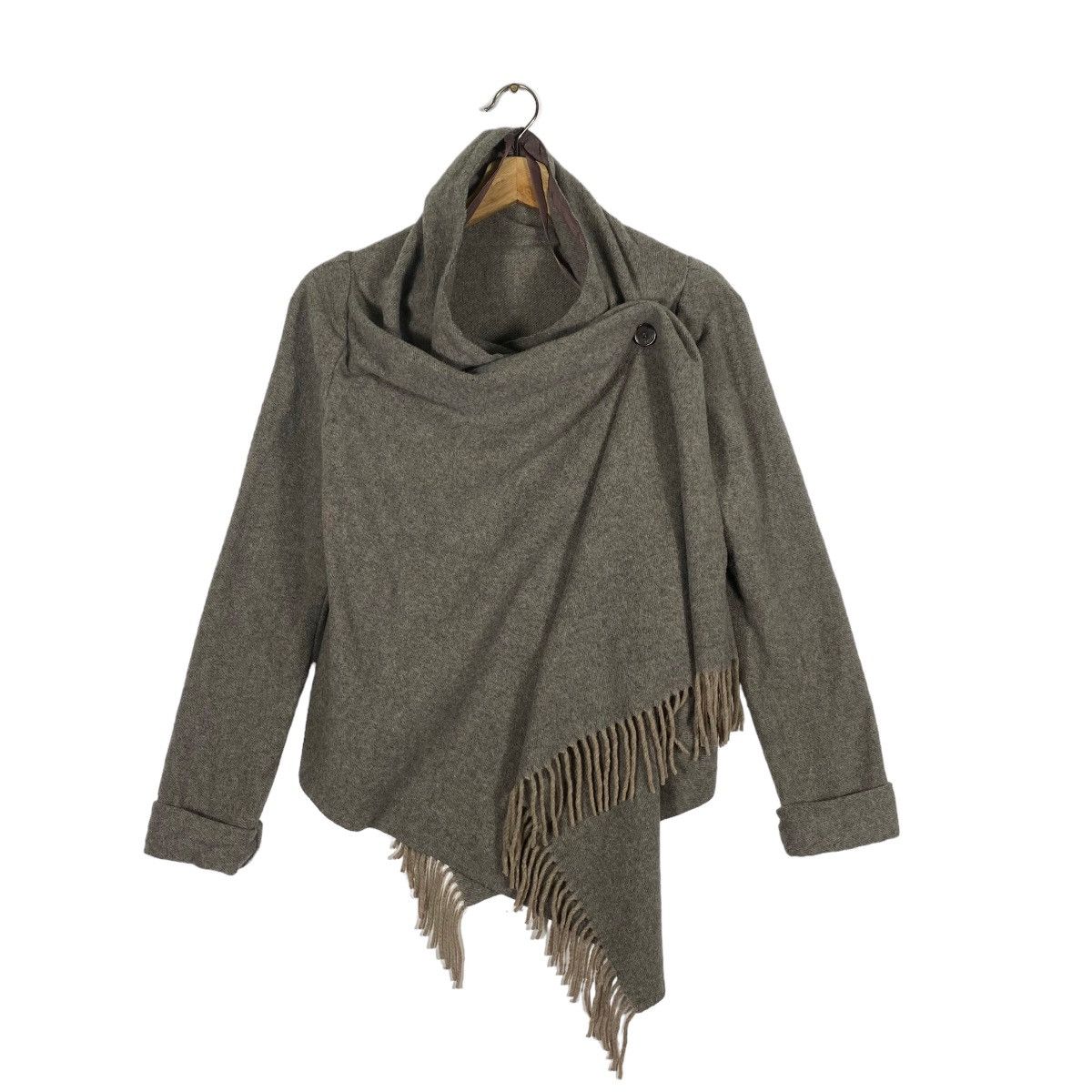 image of Patrizia Pepe Firenze Scarf Collar Cardigan in Brown, Women's (Size Small)