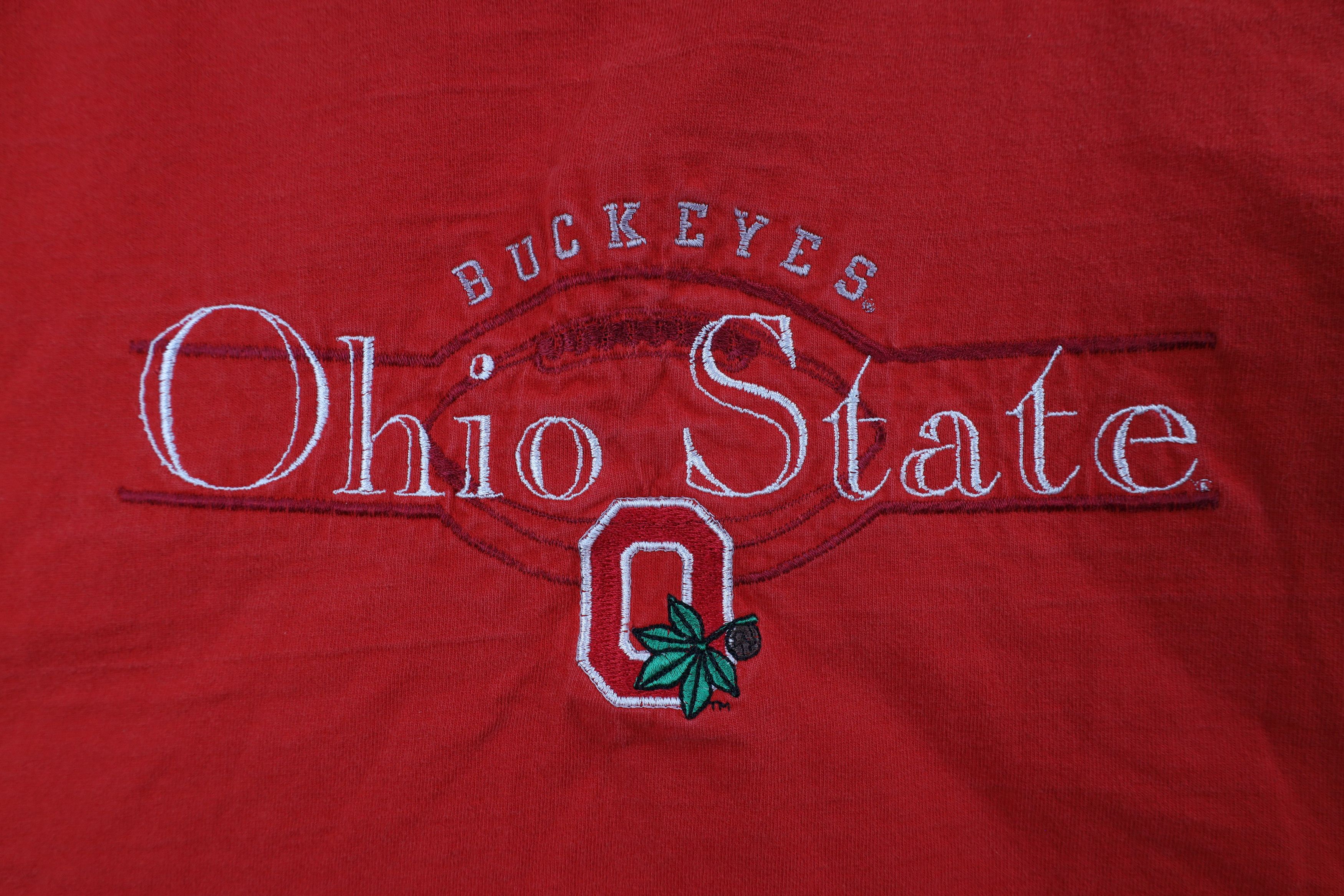 Vintage Vintage 90s Ohio State University Football T-Shirt Red Size US L / EU 52-54 / 3 - 5 Thumbnail