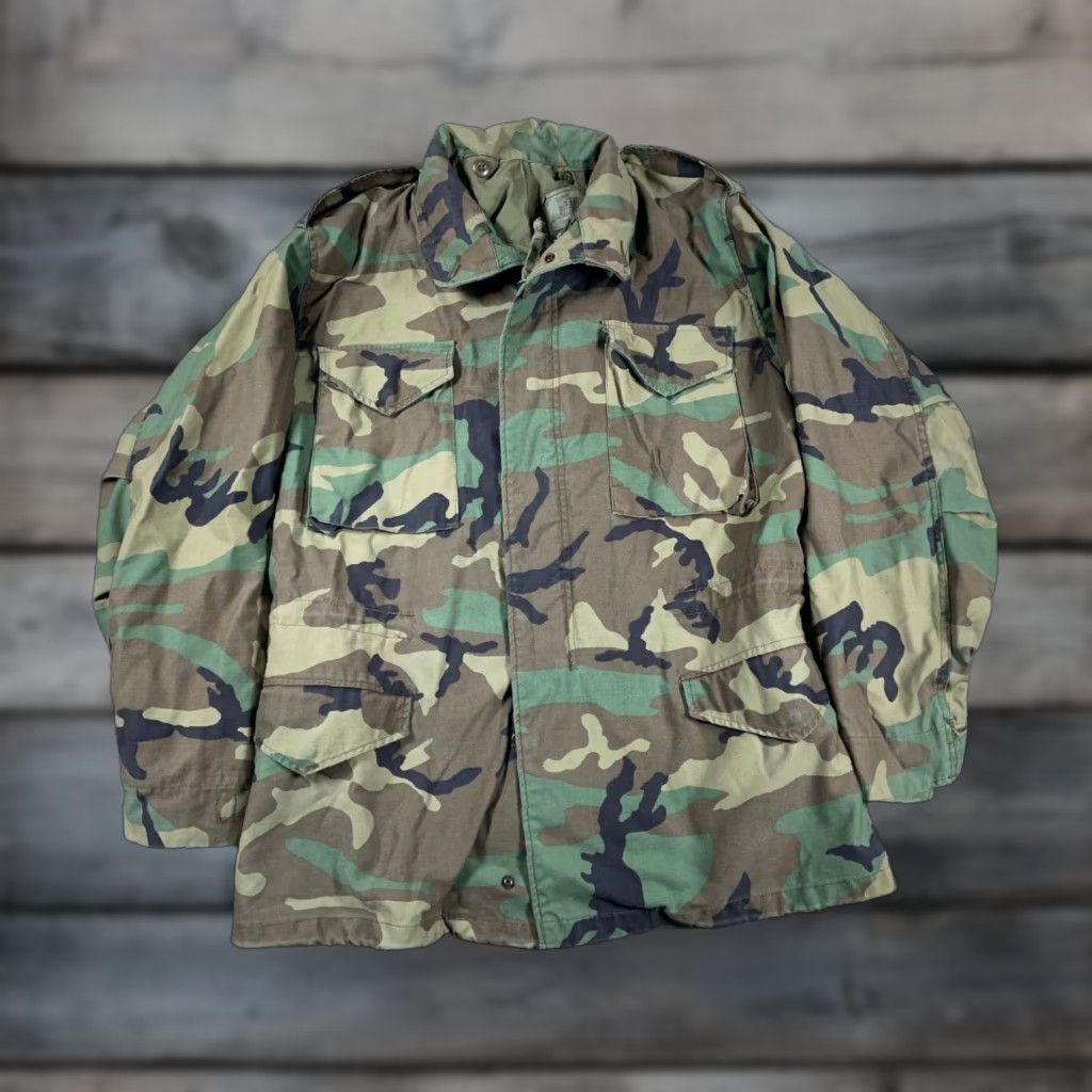 Vintage VINTAGE Alpha Military M-65 Cold Weather Jacket Men Medium Green Camouflage 90s Army Outdoor Retro Size US M / EU 48-50 / 2 - 1 Thumbnail