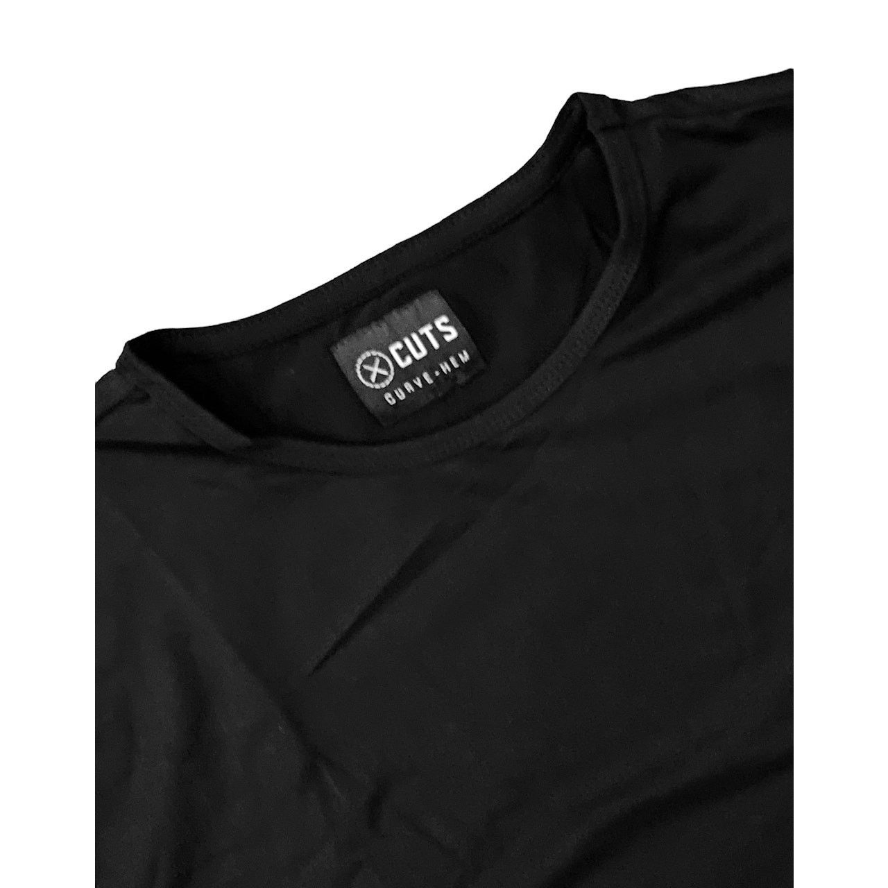 Other Cuts Clothing Men's Curve Hem Crew Neck Tee T-Shirt - Black Size US XL / EU 56 / 4 - 2 Thumbnail