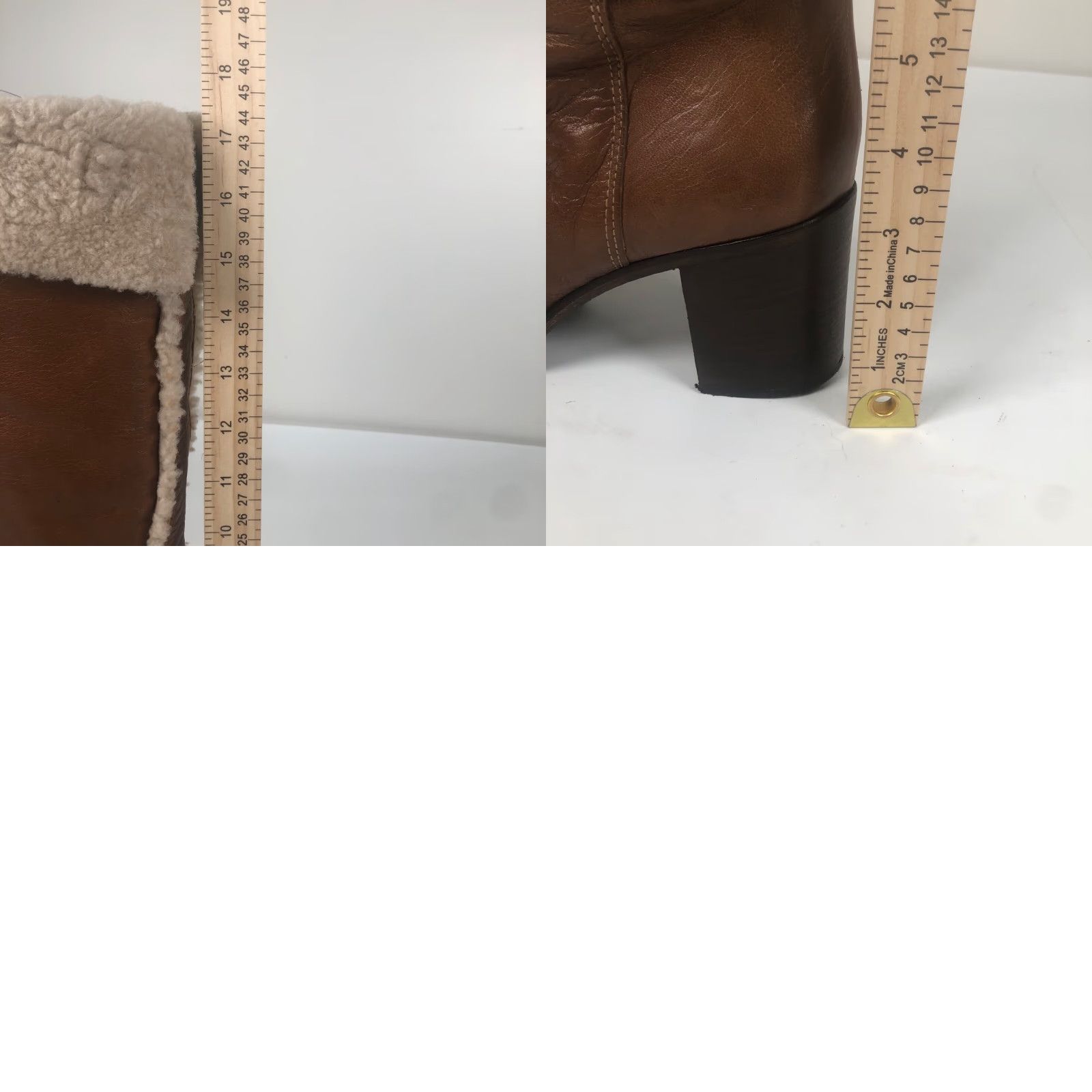 Vintage VINTAGE Napoleoni Boots Women Brown Knee High 9 US / 40 EU Leather Block Heel 3.5” Fur Trim Zipper Winter 70s Bohemian Size US 9 / IT 39 - 10 Thumbnail