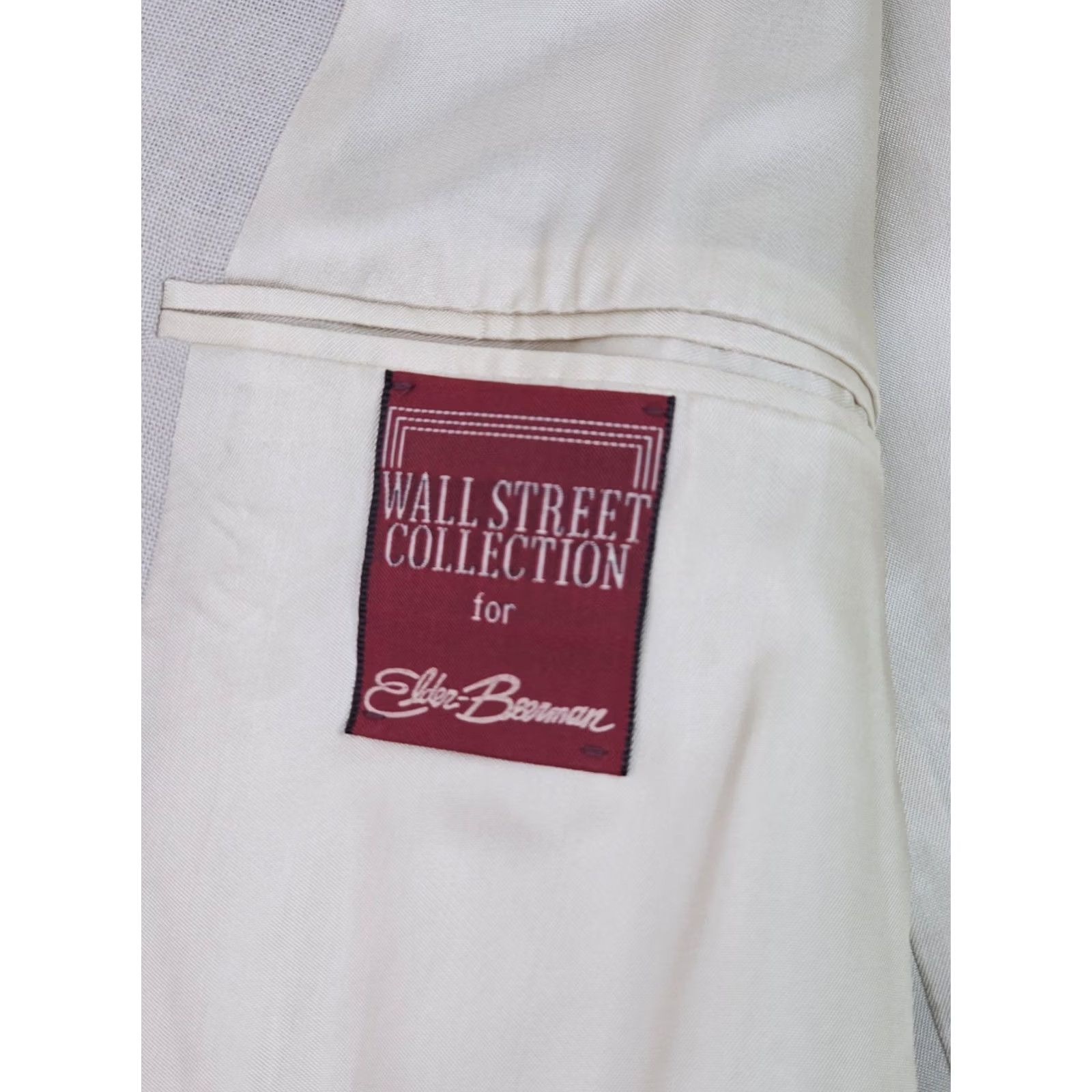 Vintage VINTAGE Wall Street Collection Blazer Coat Worsted Wool Dacron Ivory Cream 44R Men Regular Chest 46" Navy?? Size 44R - 4 Thumbnail