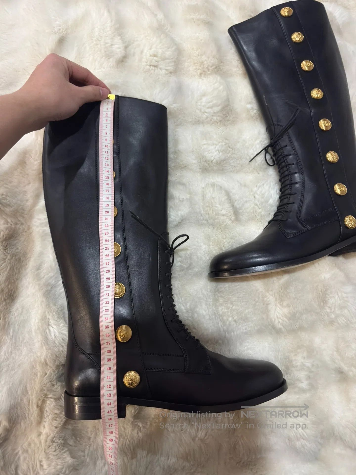 Gucci Guicci Black and Gold Men's Long Boots Cavalier Boots| Size US 10 / EU 43 - 6 Thumbnail