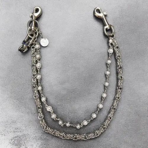 Jewelry Double Layered Pearl Wallet Chain, Keychain for Jeans Size ONE SIZE - 6 Thumbnail