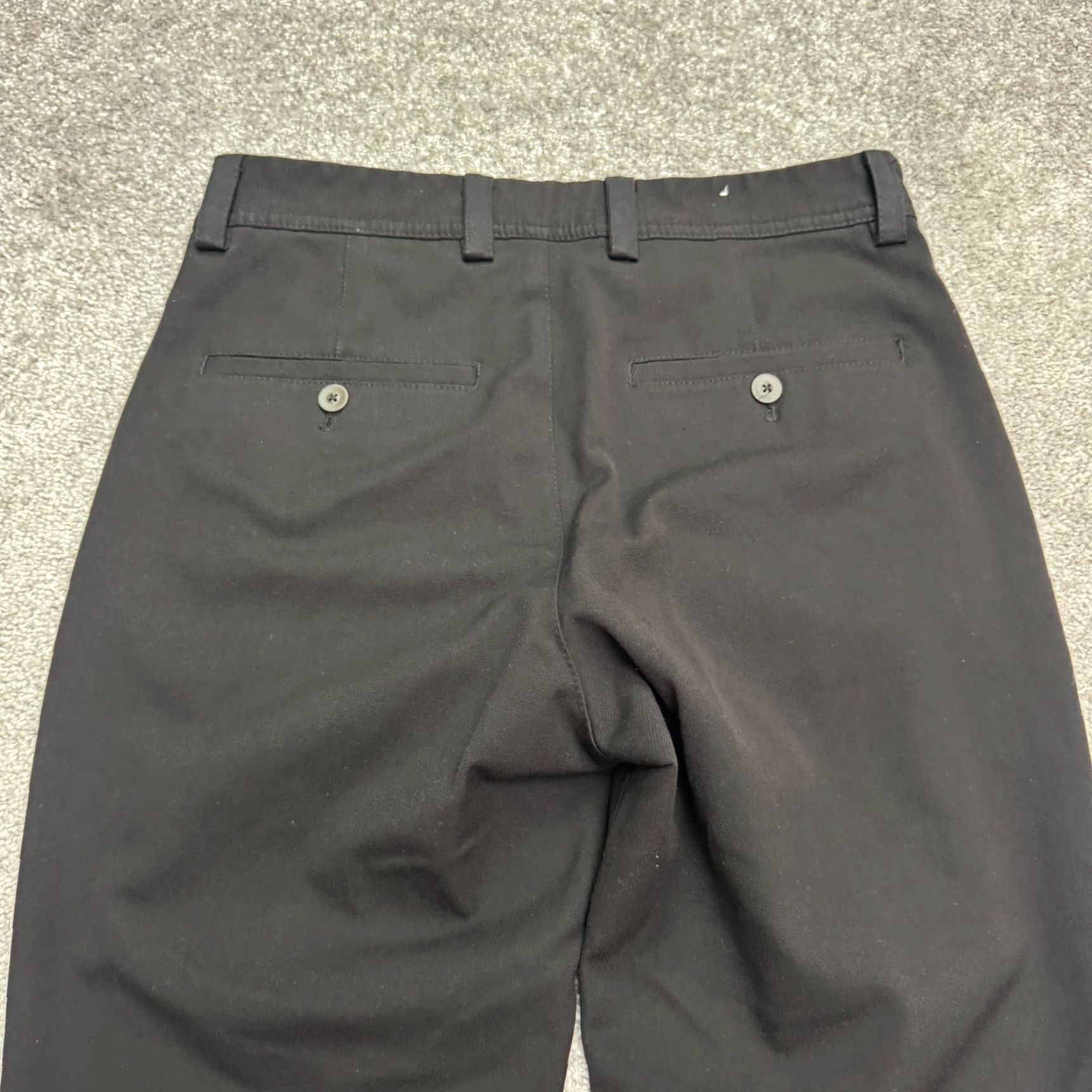 Zara Zara Dress Pants Mens 30 Black Flat Front Straight Leg Cotton Blend Regular Waist 30x27 Size US 30 / EU 46 - 4 Thumbnail
