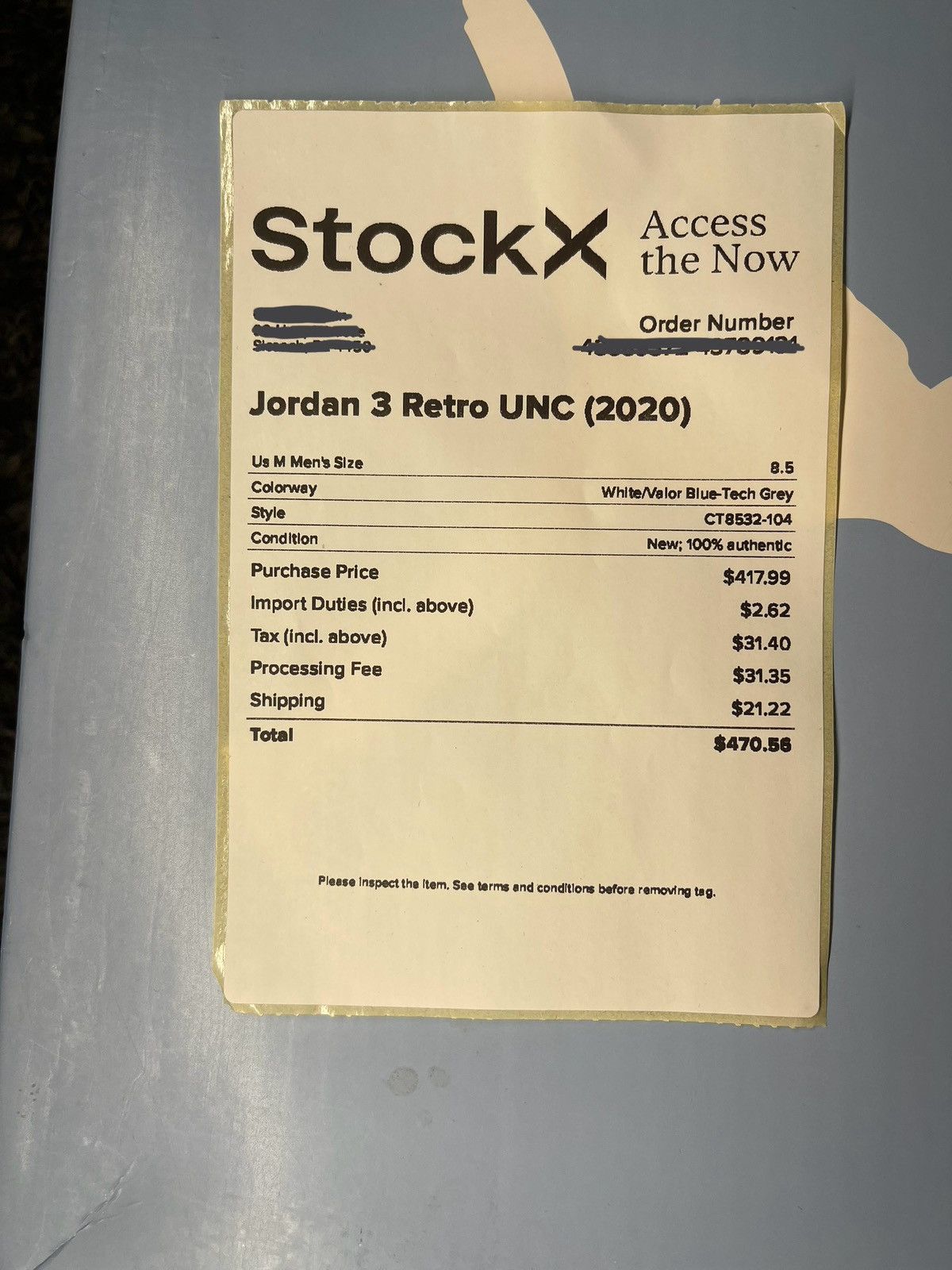 Jordan Brand × Nike Air Jordan 3 Retro UNC Size 8.5 (EU42) Size US 8.5 / EU 41-42 - 8 Thumbnail