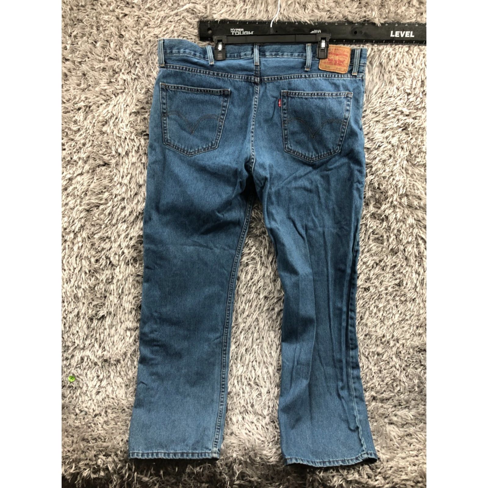 Levi's Levi's 505 Jeans Mens Regular Straight 42x32 Blue Mid Rise Denim 5-Pocket Belt Loops Cotton Blend 42 in Inseam 32in Vintage No Size US 42 / EU 58 - 4 Thumbnail