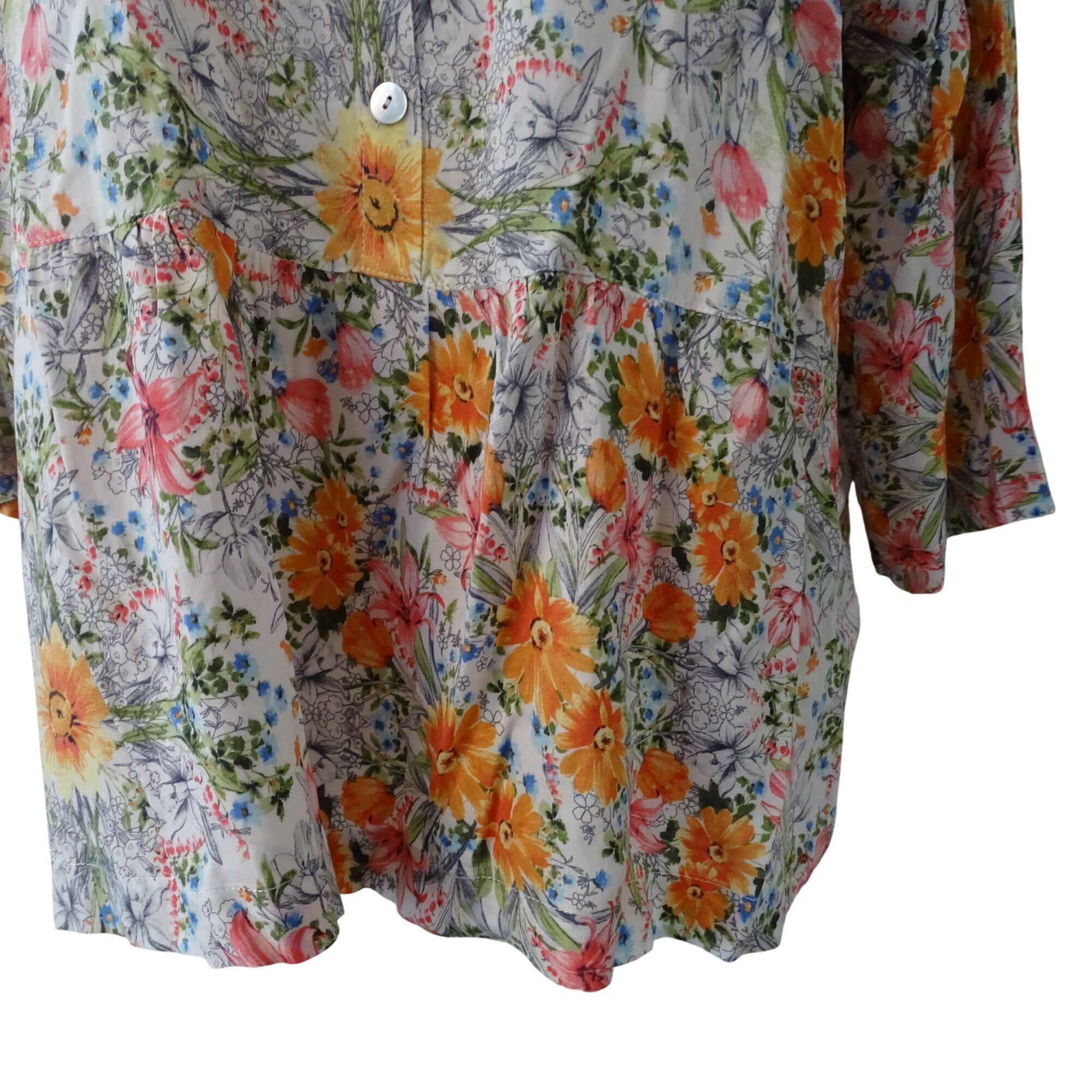 J. Jill J Jill Women Floral Peplum Button Front Tunic Top Size XL Size XL / US 12-14 / IT 48-50 - 3 Thumbnail