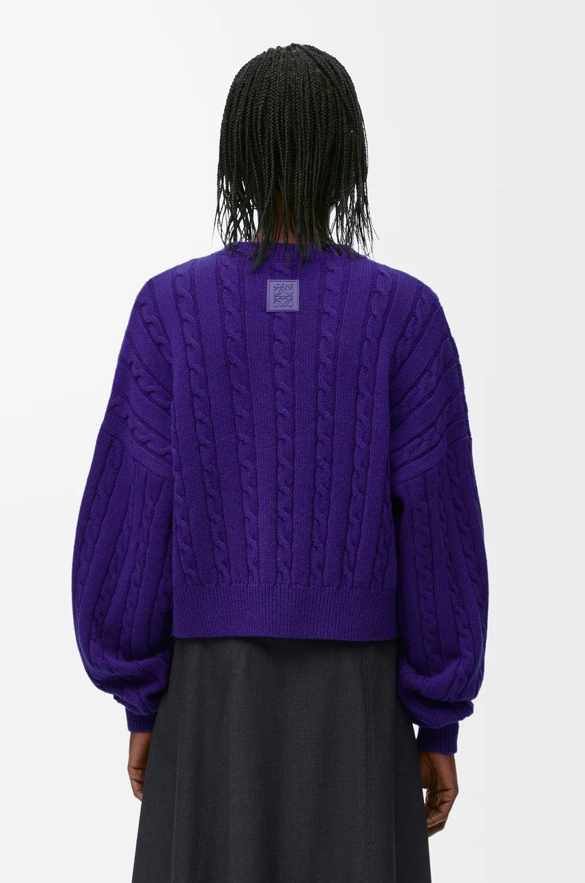 Loewe o1loc1c0525 Sweater In Wool in Purple Size M / US 6-8 / IT 42-44 - 4 Thumbnail