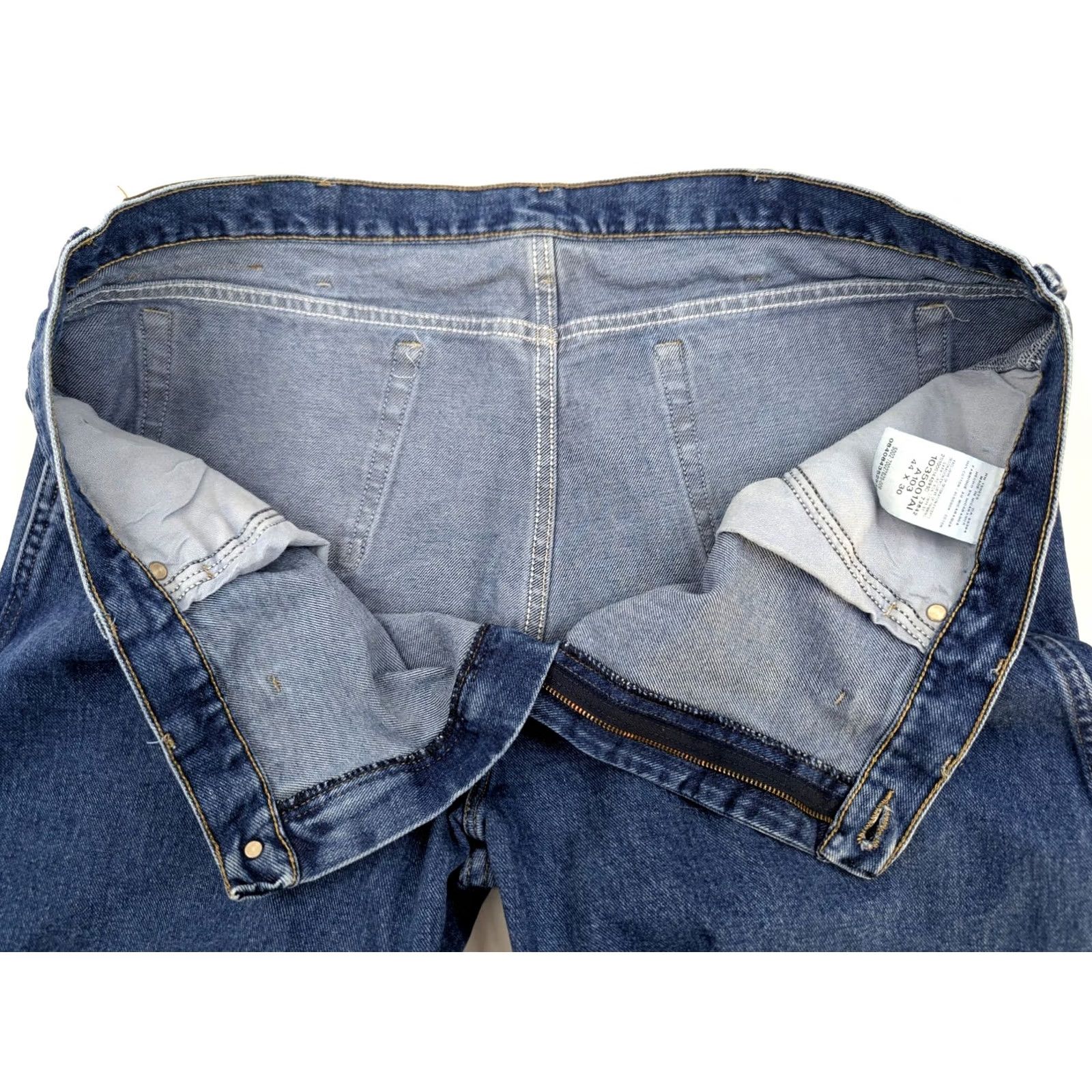 Wrangler Wrangler Rugged Wear Relaxed Fit Jeans Men 44x30 Denim Workwear 5-Pocket Solid Blue Leather? No Size US 44 / EU 60 - 6 Thumbnail