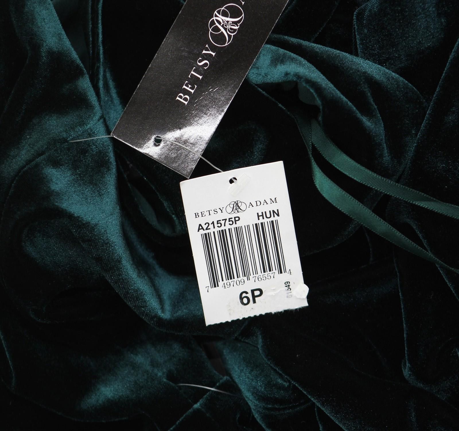 Other Betsy & Adam One Velvet Gown Dress A21575p Hunter Green 6p Size M / US 6-8 / IT 42-44 - 4 Thumbnail