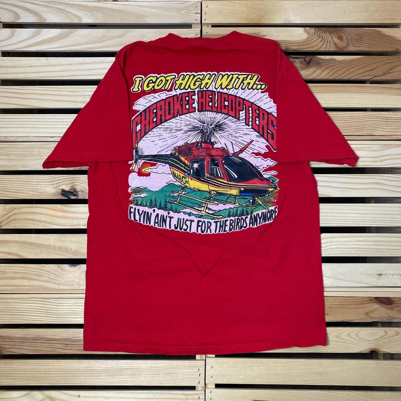 Delta Vintage Cherokee Helicopters Red Aerospace Tee Size Medium Size US M / EU 48-50 / 2 - 1 Thumbnail