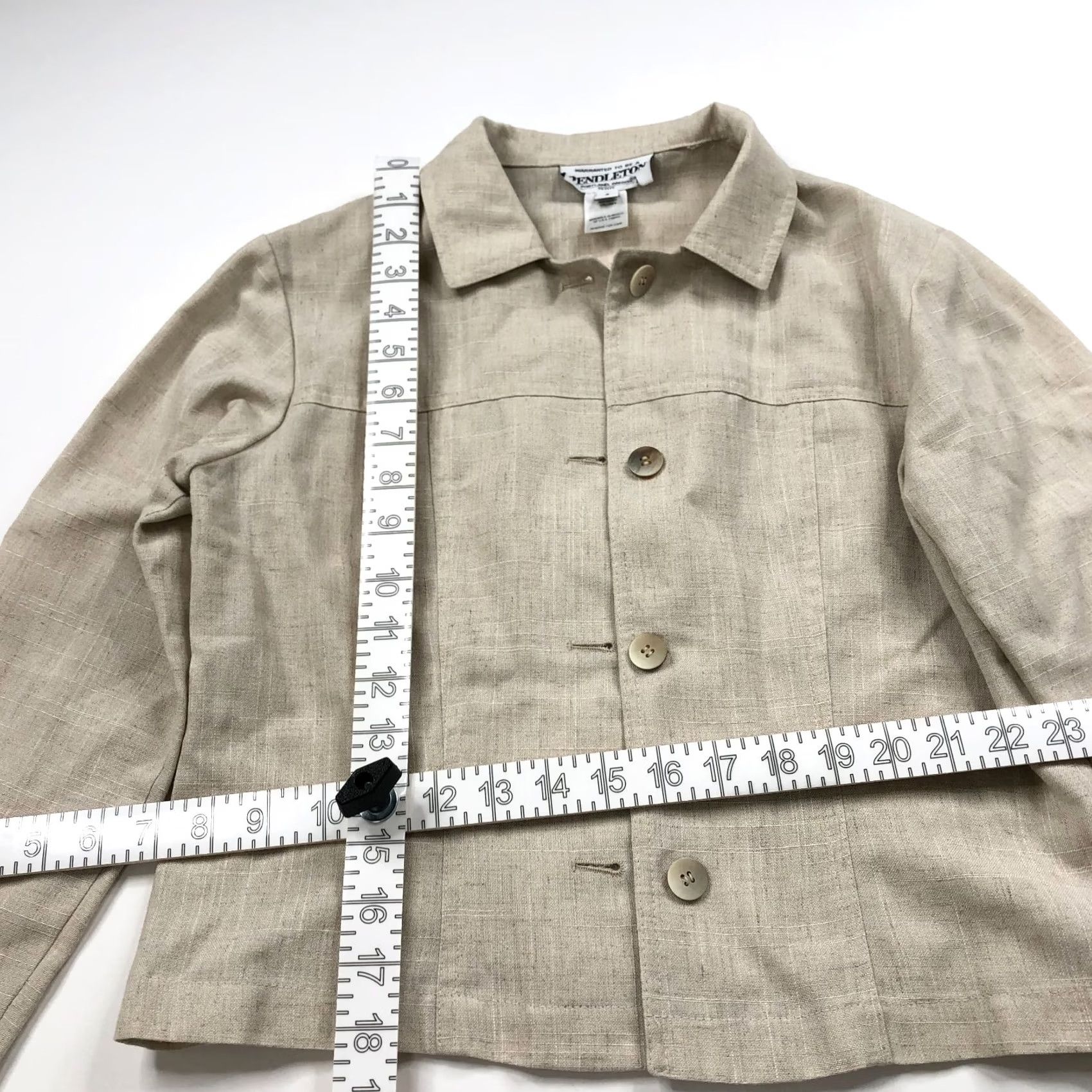 Pendleton Pendleton Blazer Style Jacket Beige MINT Women Blazer Wool Rayon Linen Blend Button 4 Size S / US 4 / IT 40 - 3 Thumbnail
