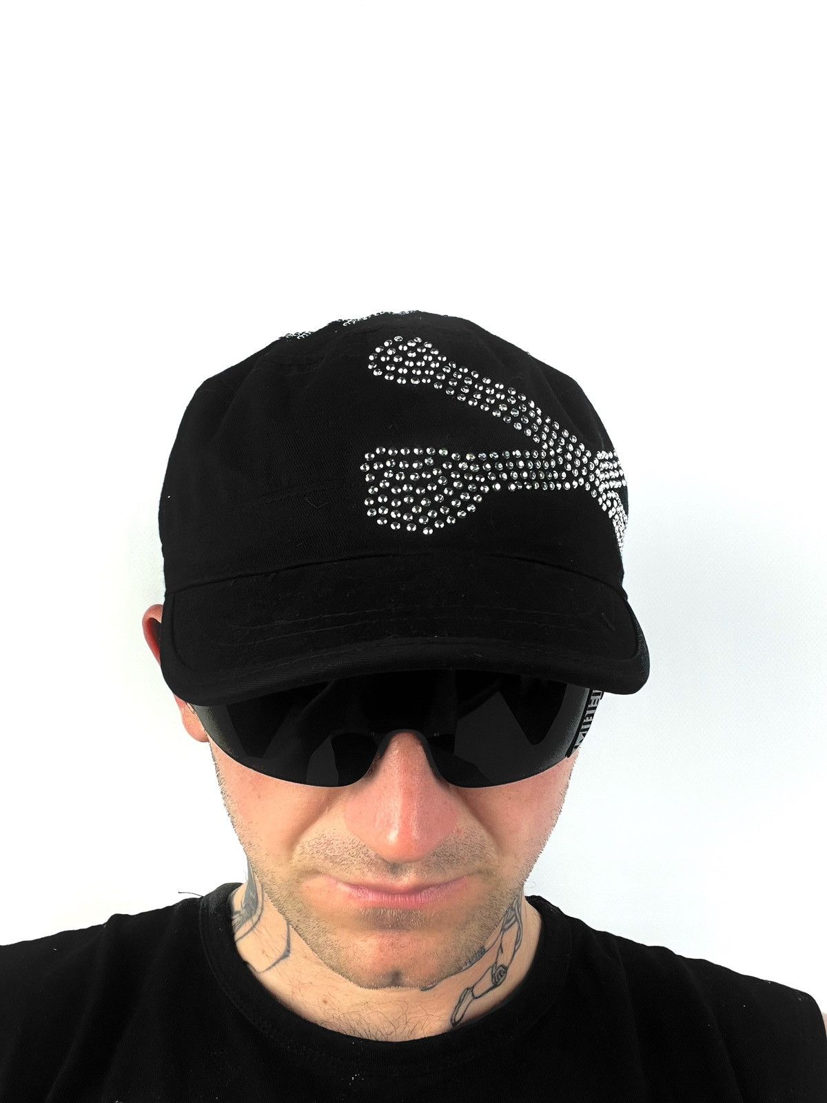 Other ☠️ Skull & Bones y2k army style studded cap hat Size ONE SIZE - 4 Thumbnail