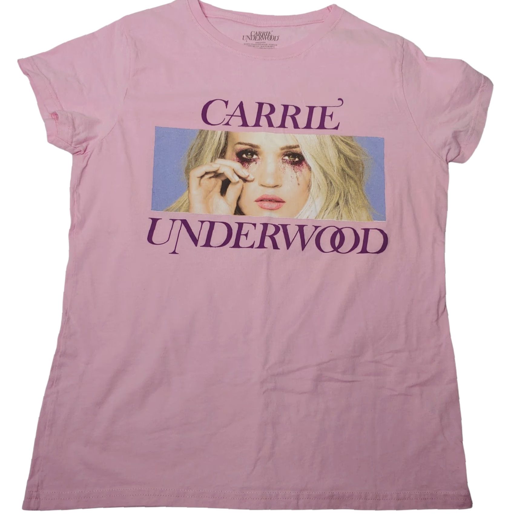 Pinko Carrie Underwood T Shirt Large The Cry Pretty Tour 360 Pink Concert Dates Music Womens Shirt Short Sleeve Raglan Crew Neck 100% Cotton Jersey Logo Size L / US 10 / IT 46 - 5 Thumbnail