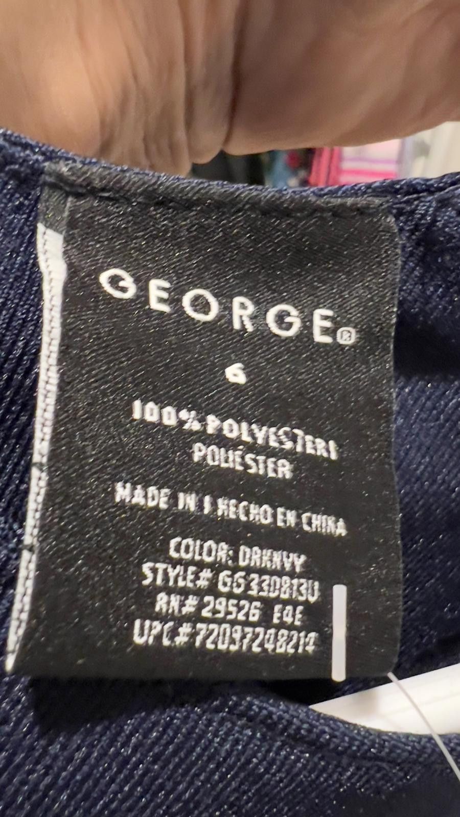 George George Girls' Navy Blue A-Line Dress - Size 6 Size ONE SIZE - 3 Thumbnail