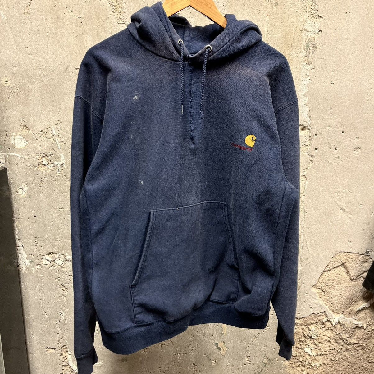 Carhartt Carhartt Vintage 90s Navy Blue Embroidered Hoodie Sweatshirt Size US XL / EU 56 / 4 - 1 Thumbnail